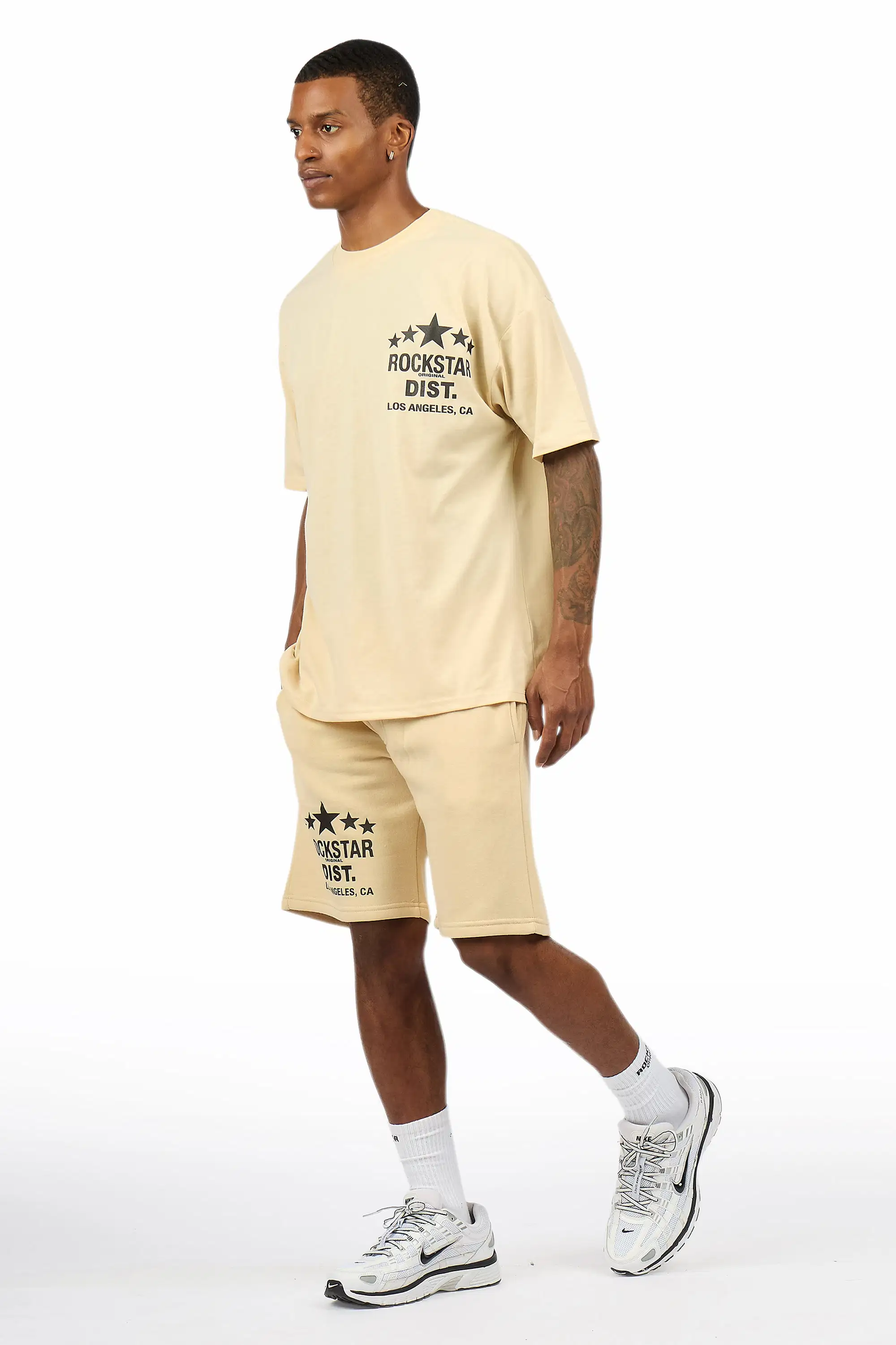 Starlake Beige Graphic T-Shirt/Short Set - Image 5