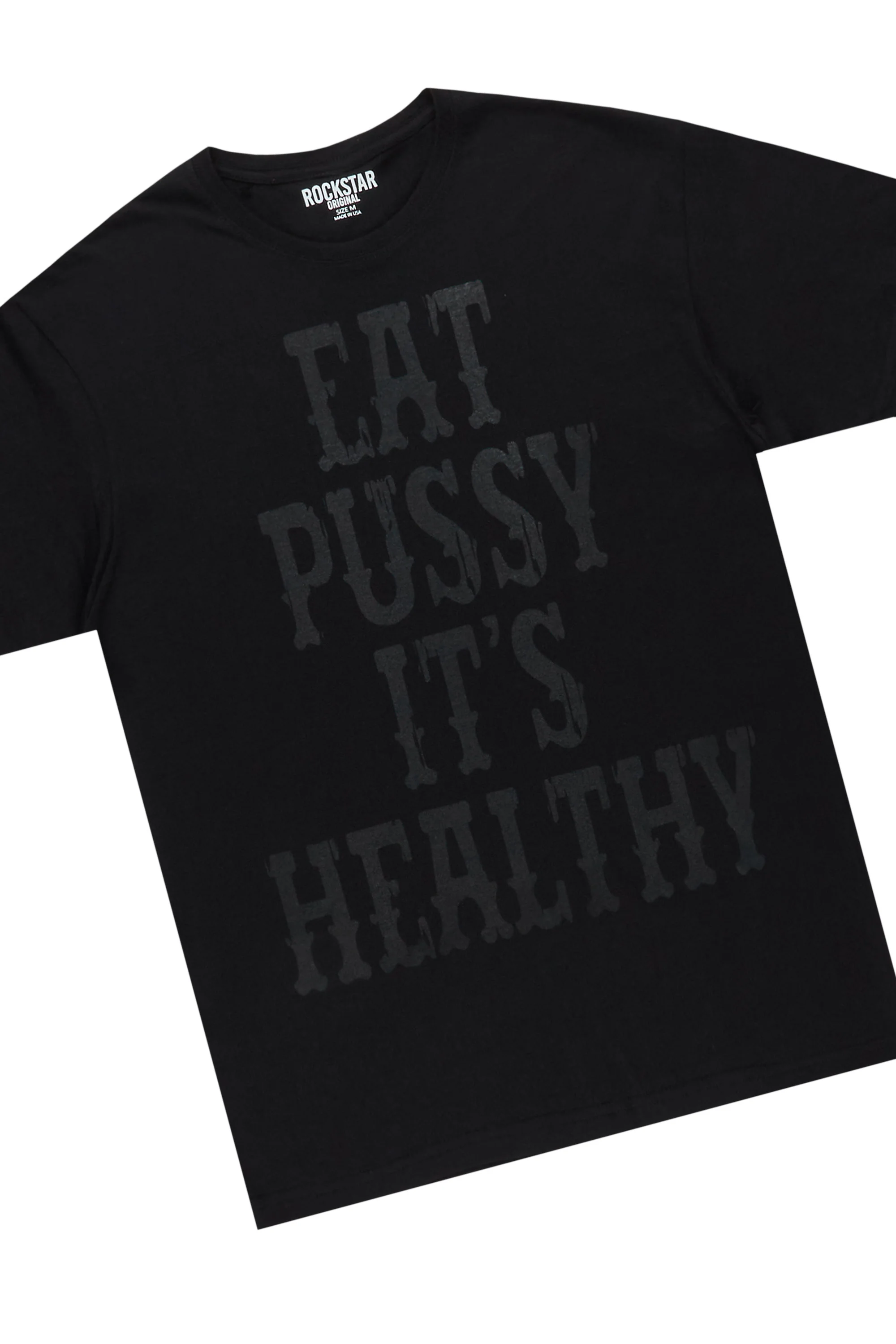 Osman Black Graphic T-Shirt Short Set - Image 2