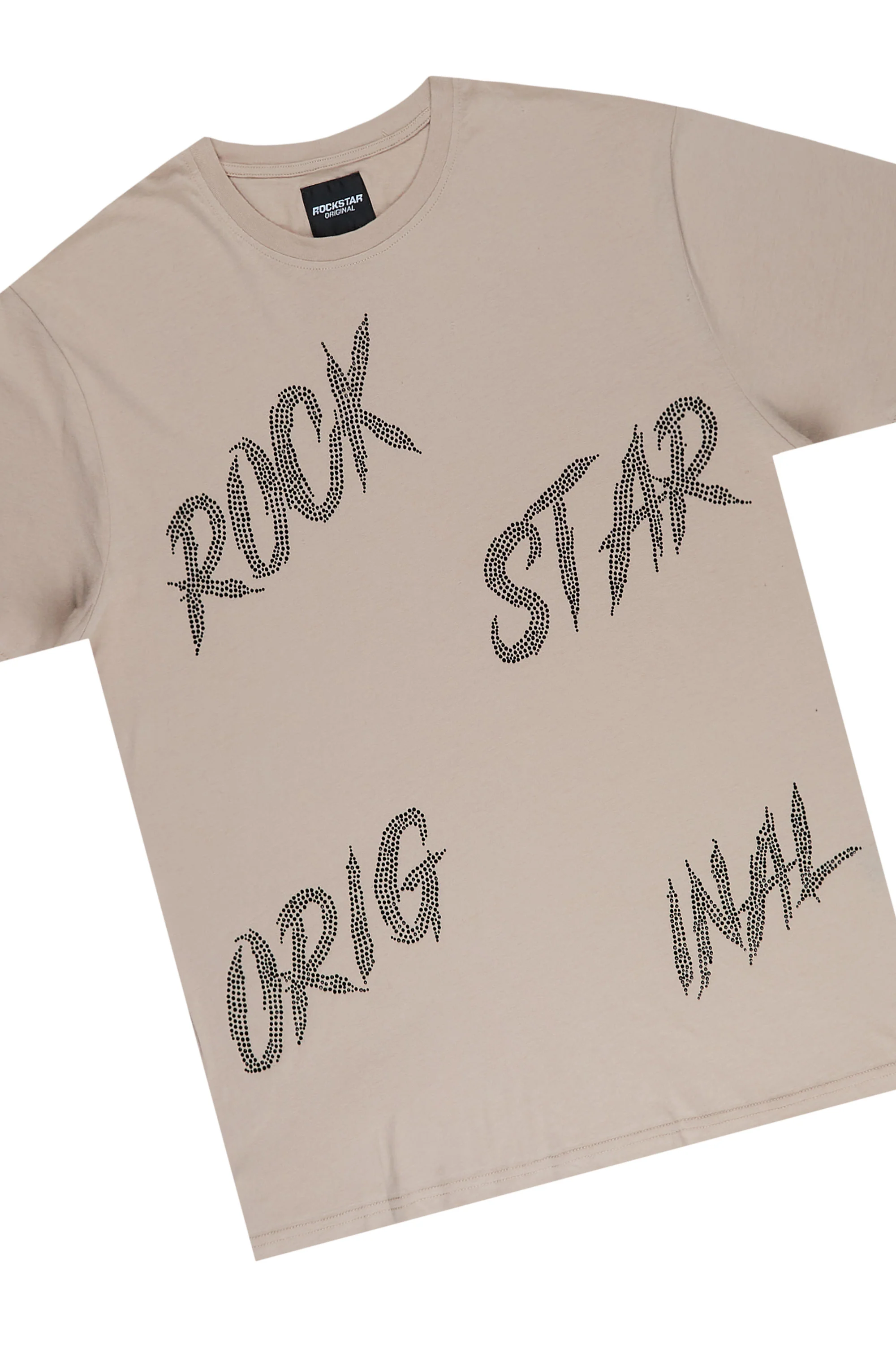 Django Taupe Graphic T-Shirt Short Set - Image 2