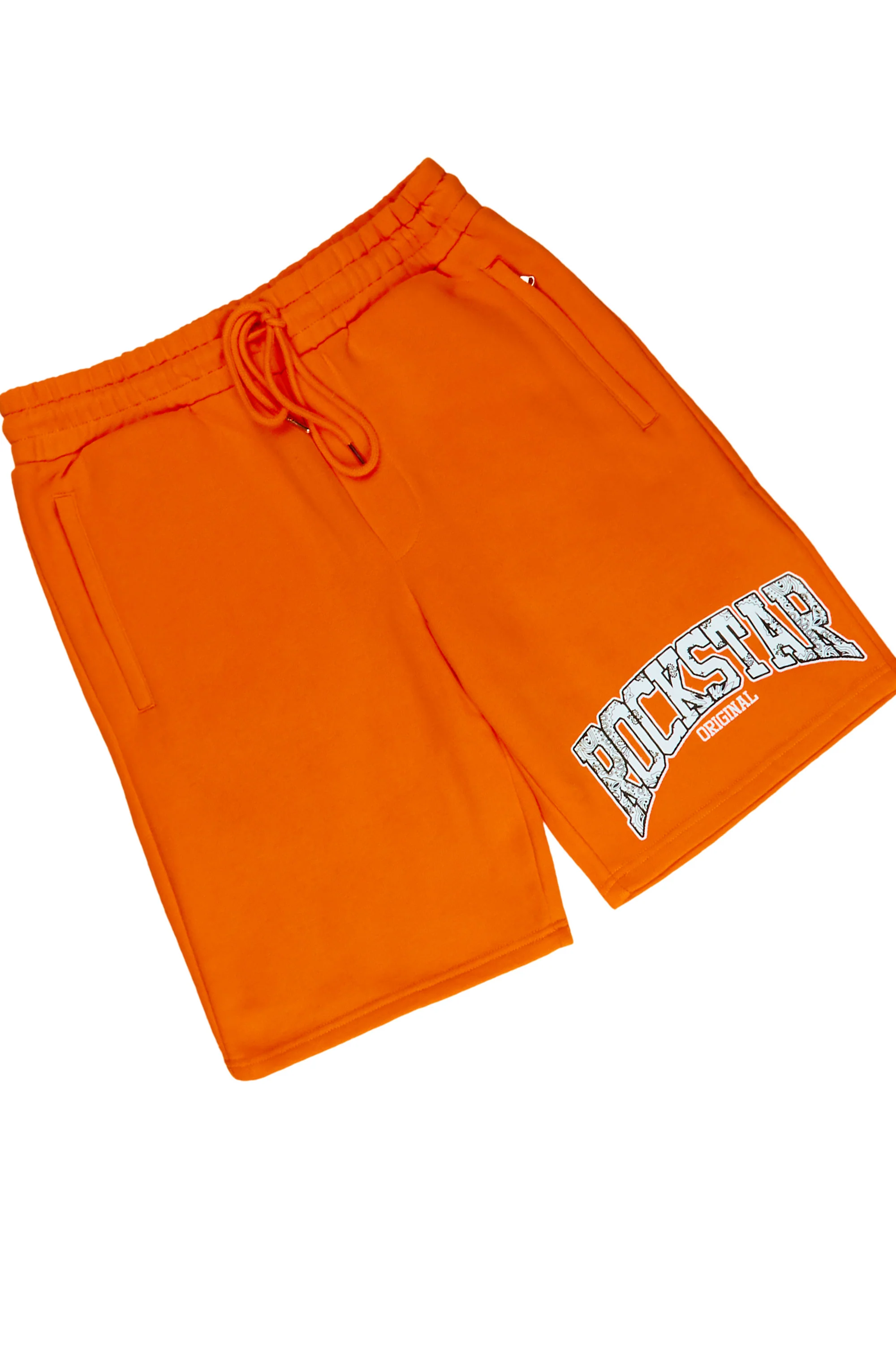 Zuri Orange Graphic T-Shirt Short Set - Image 3