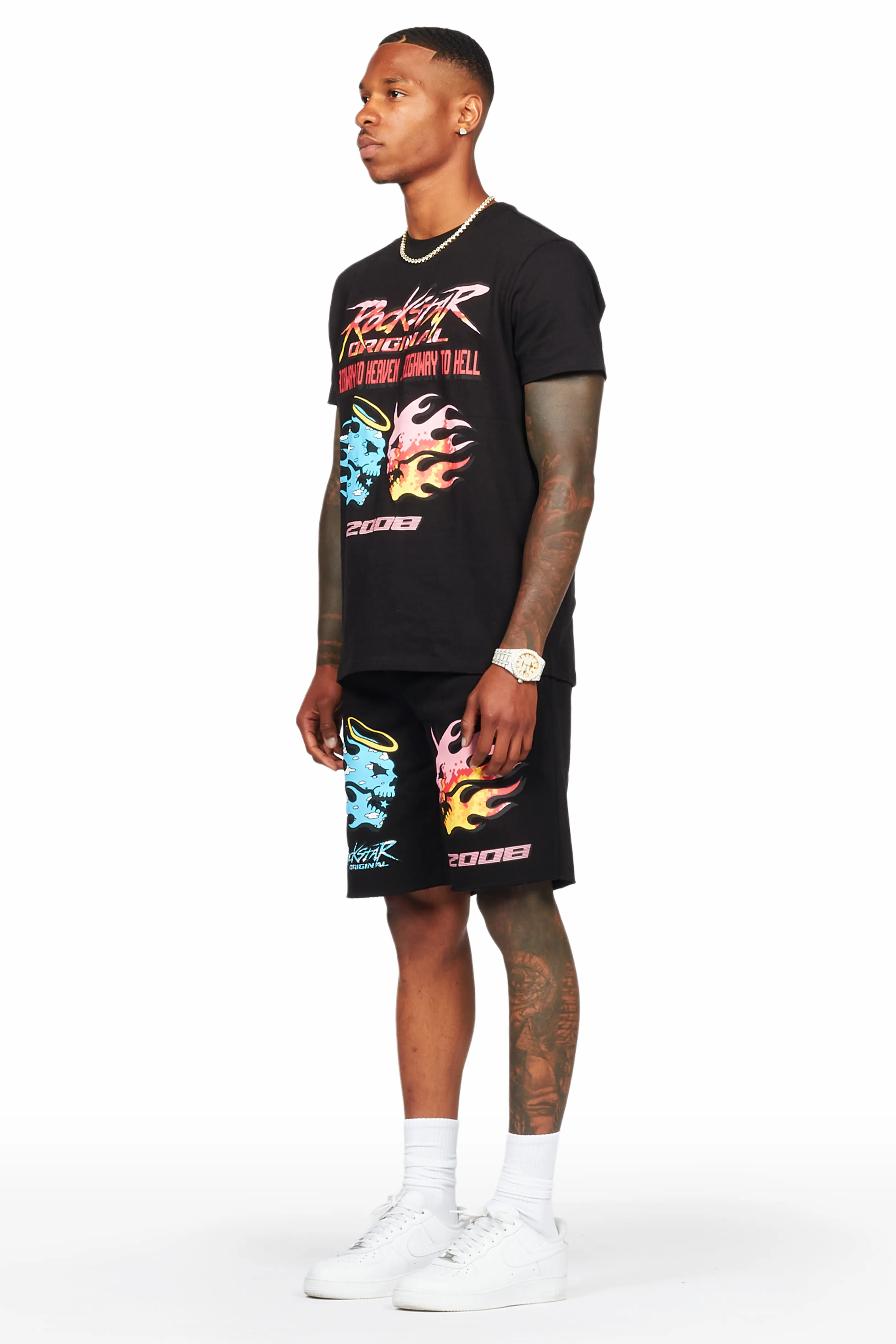 Sky Black T-Shirt/Short Set - Image 5