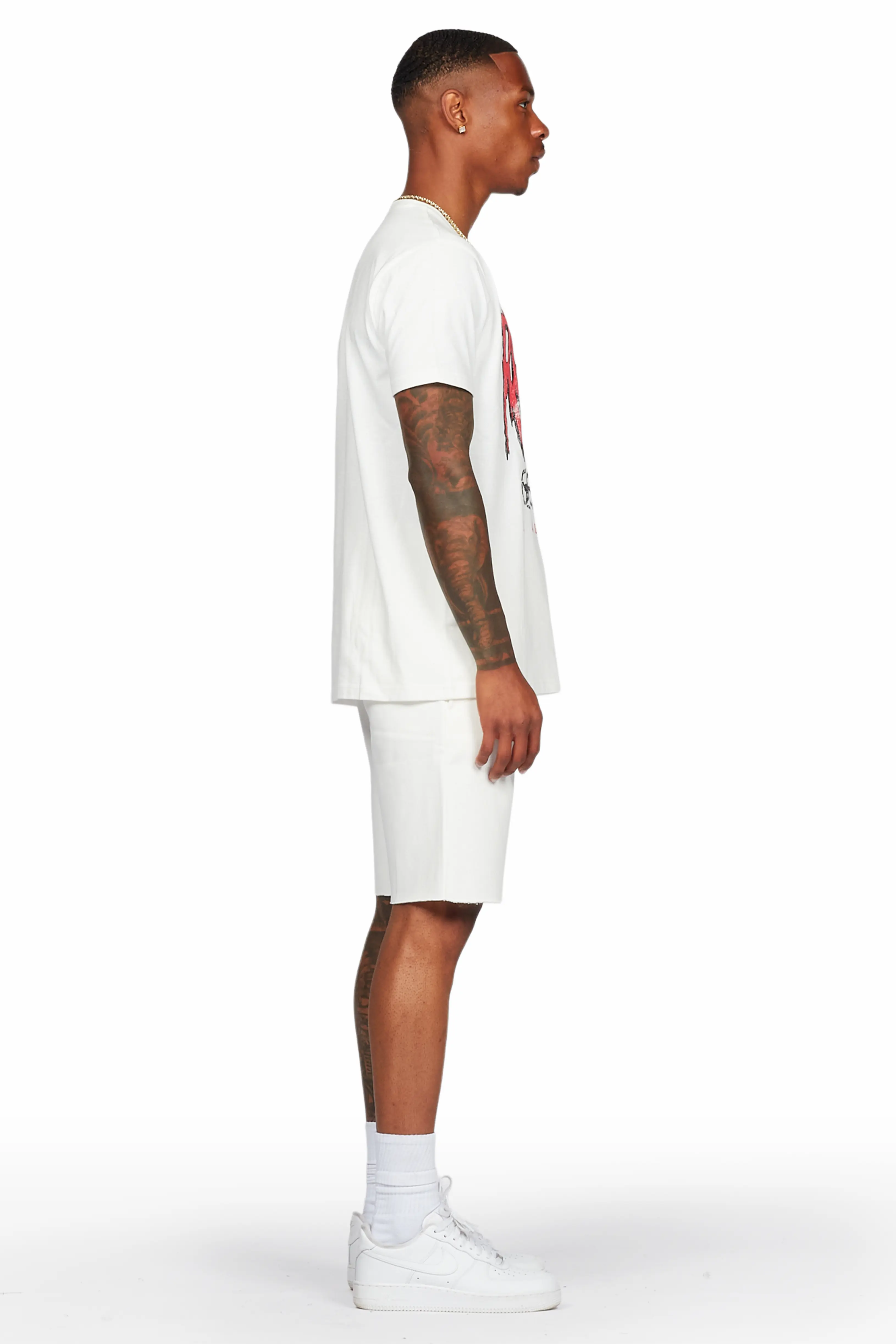 Wizzurd White T-Shirt/Short Set - Image 3