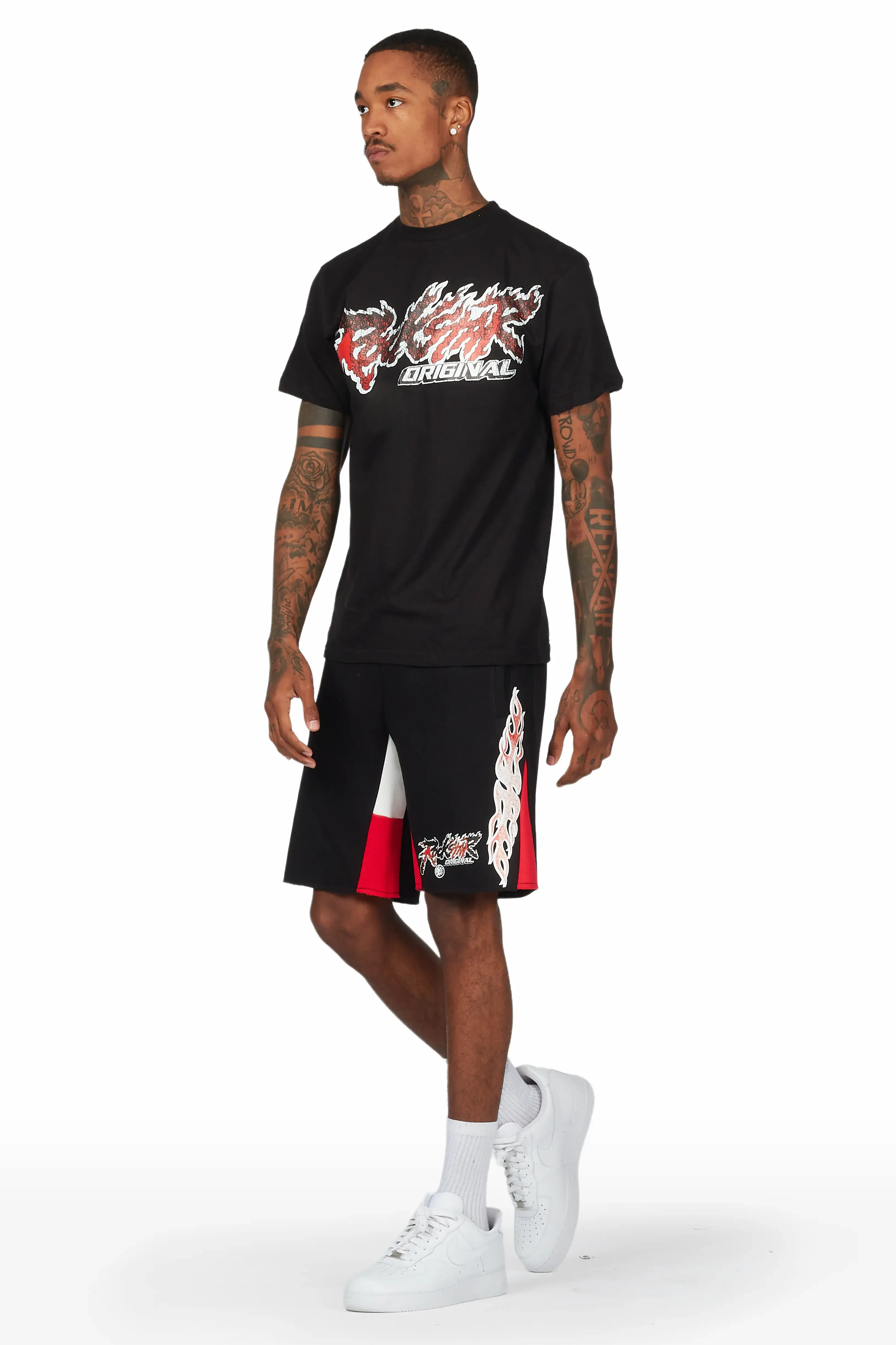 Yash Black T-Shirt Short Set - Image 3