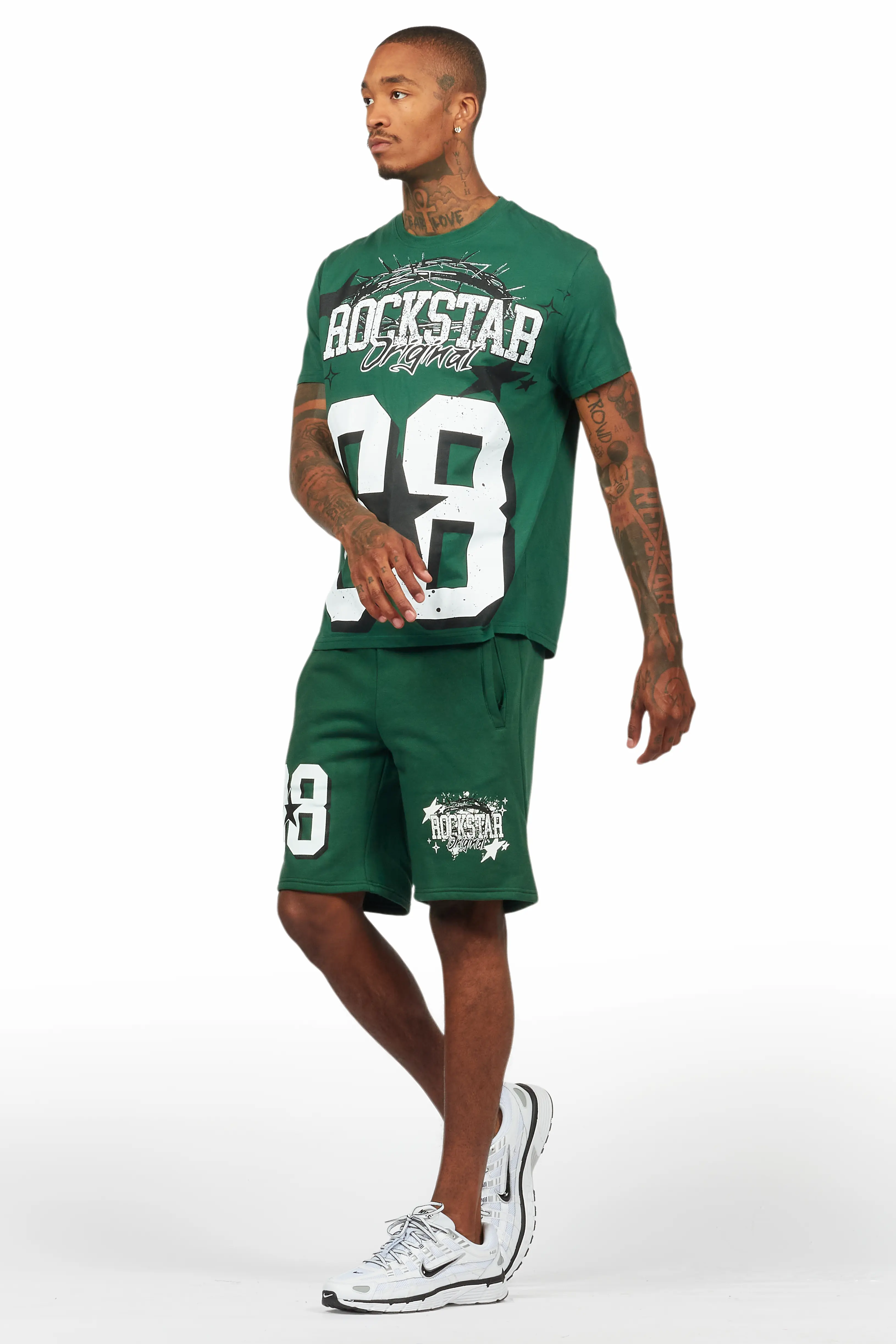 Allstar Green/White T-Shirt Short Set - Image 5