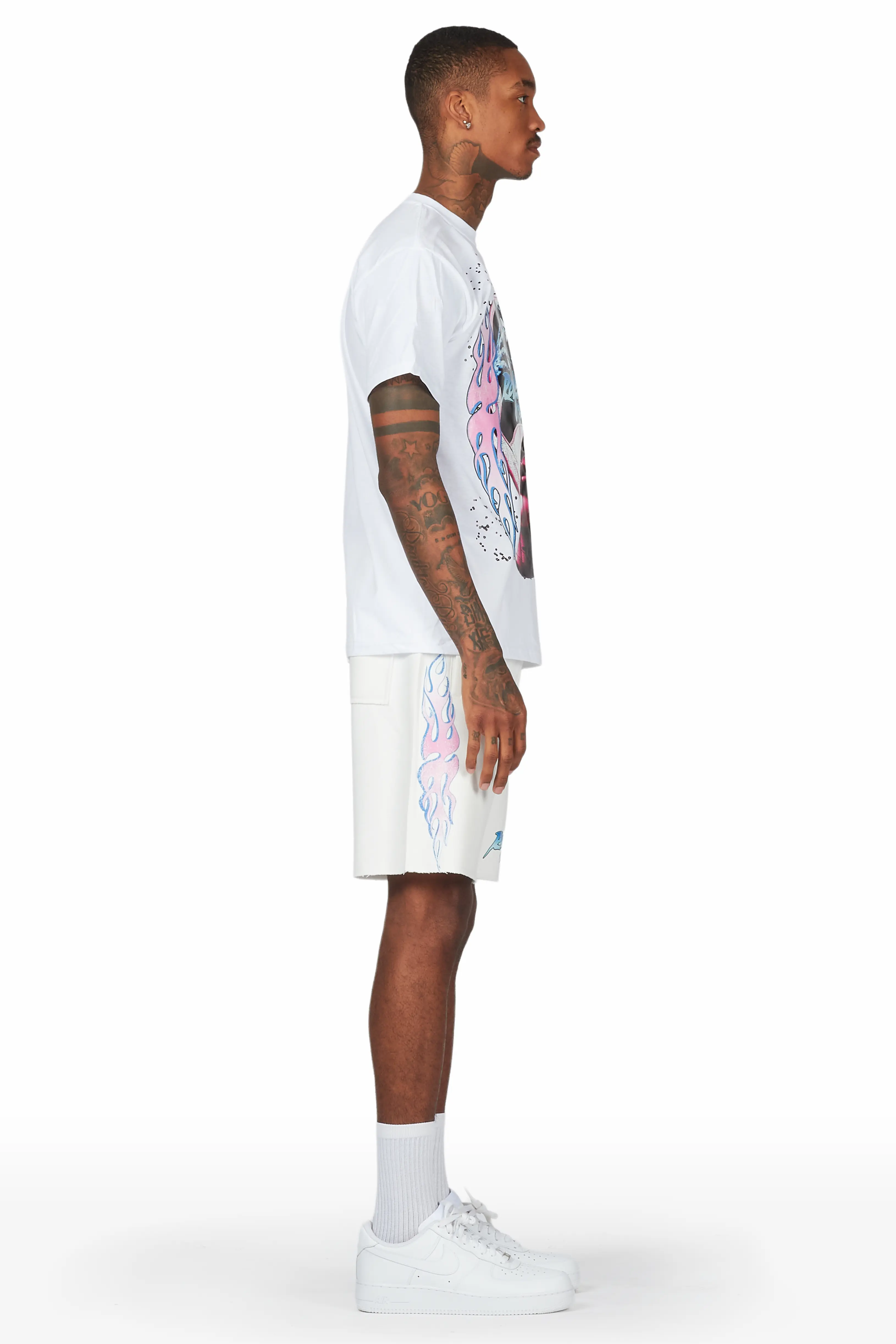 Fume White T-Shirt Short Set - Image 3