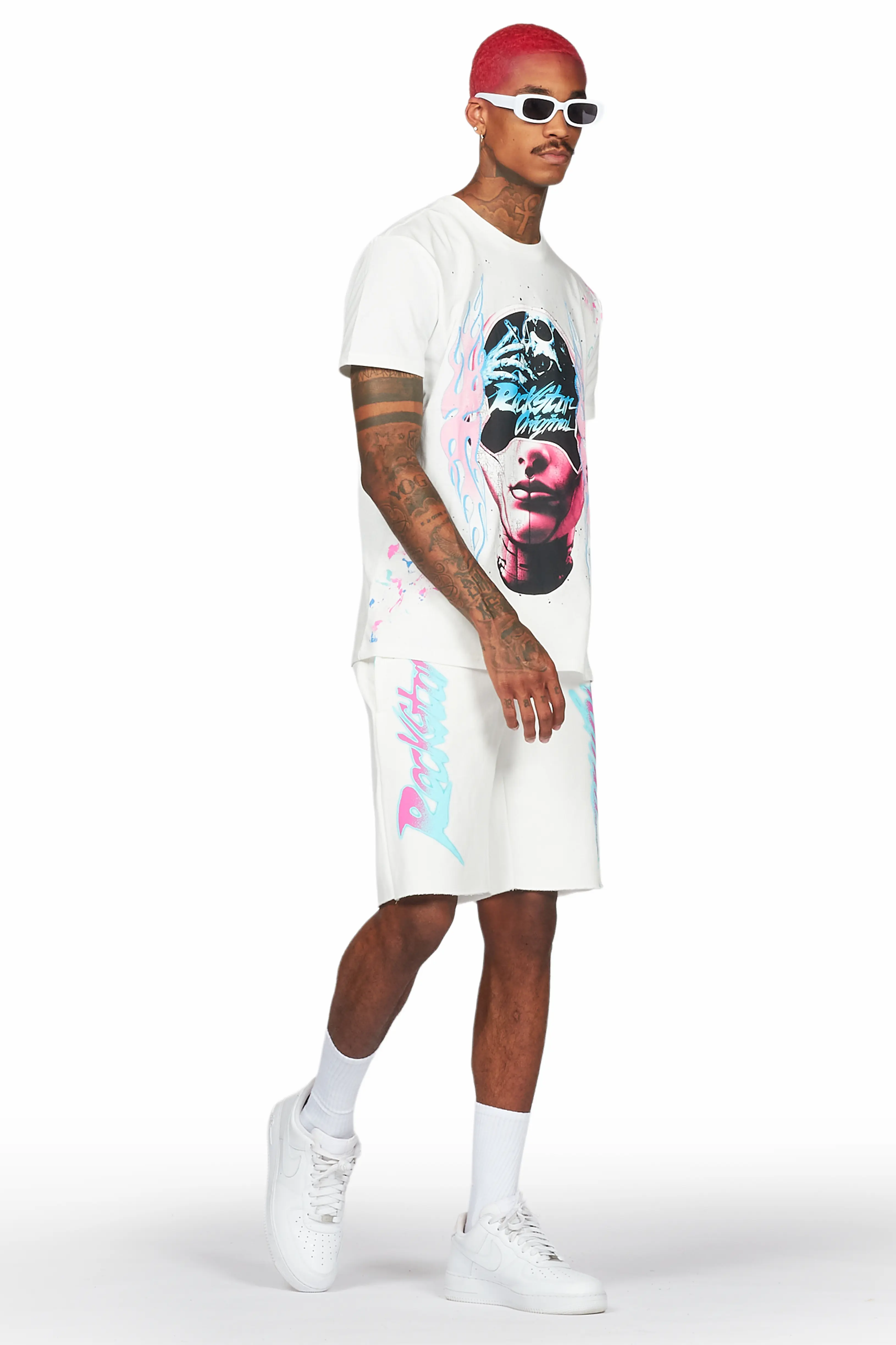 Adriaan White T-Shirt Short Set - Image 7