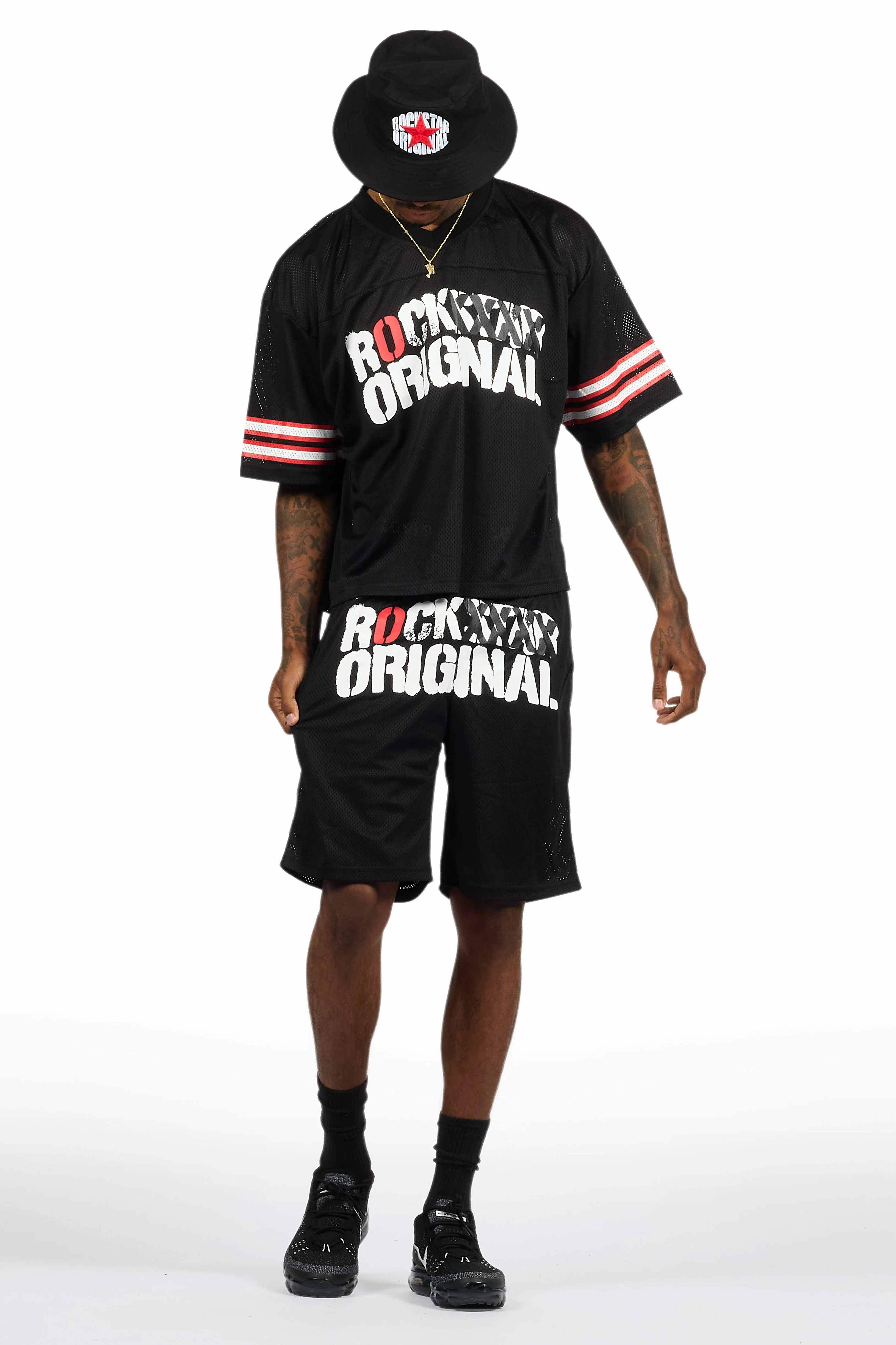 Crown Black Mesh Jersey Short Set - Image 3
