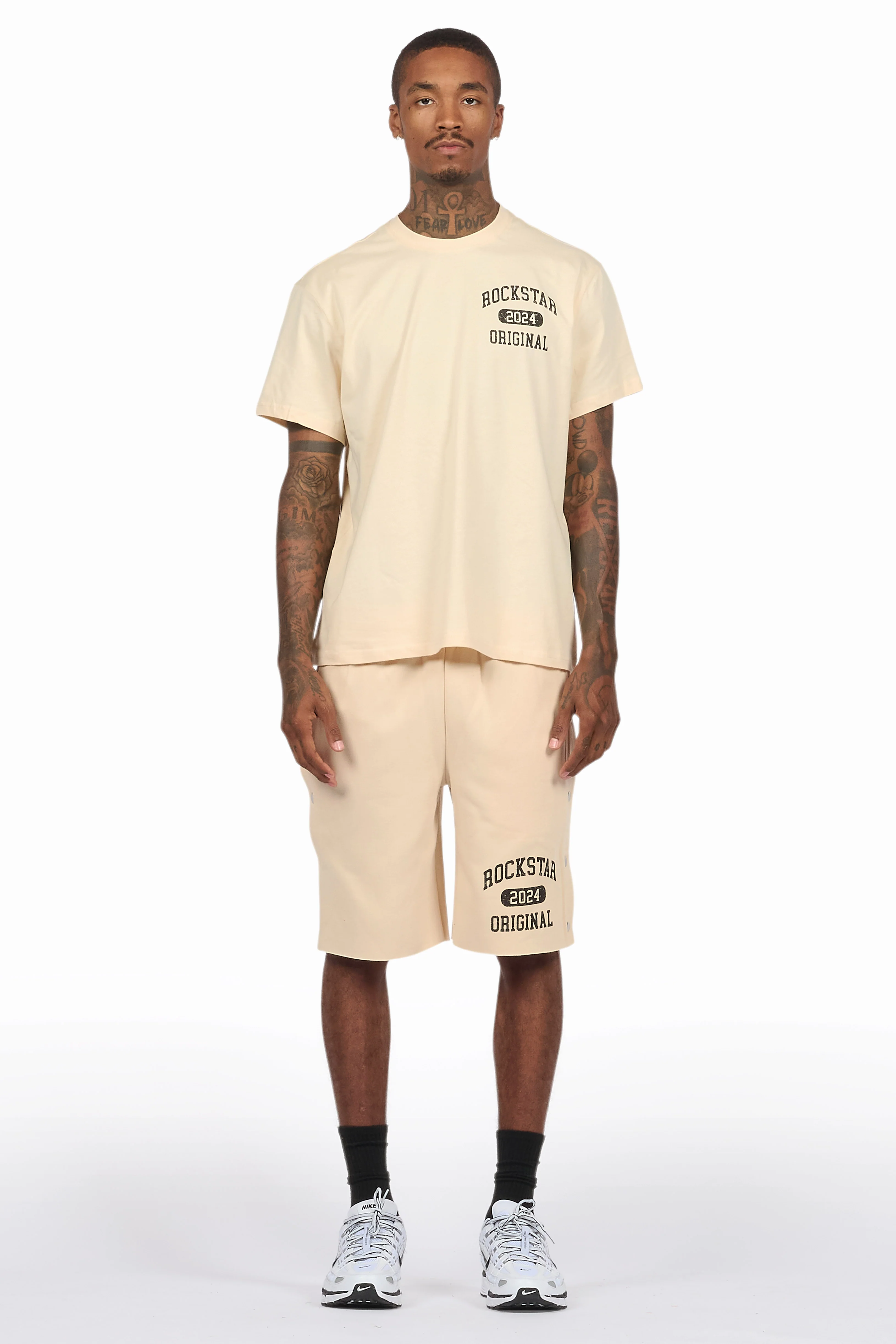 Lex Beige T-Shirt/Short Set - Image 2