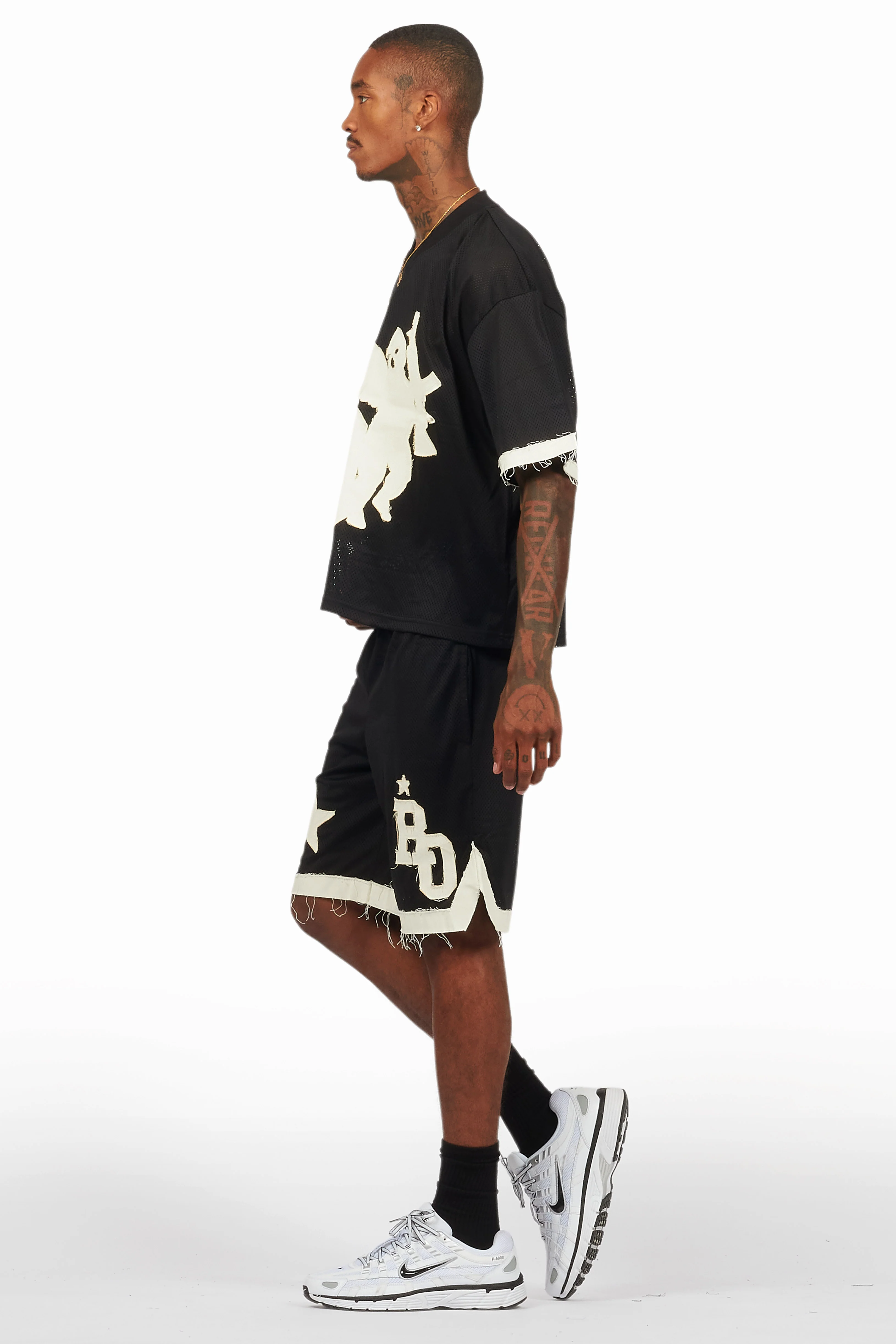 Pluton Black Mesh T-Shirt/Short Set - Image 10