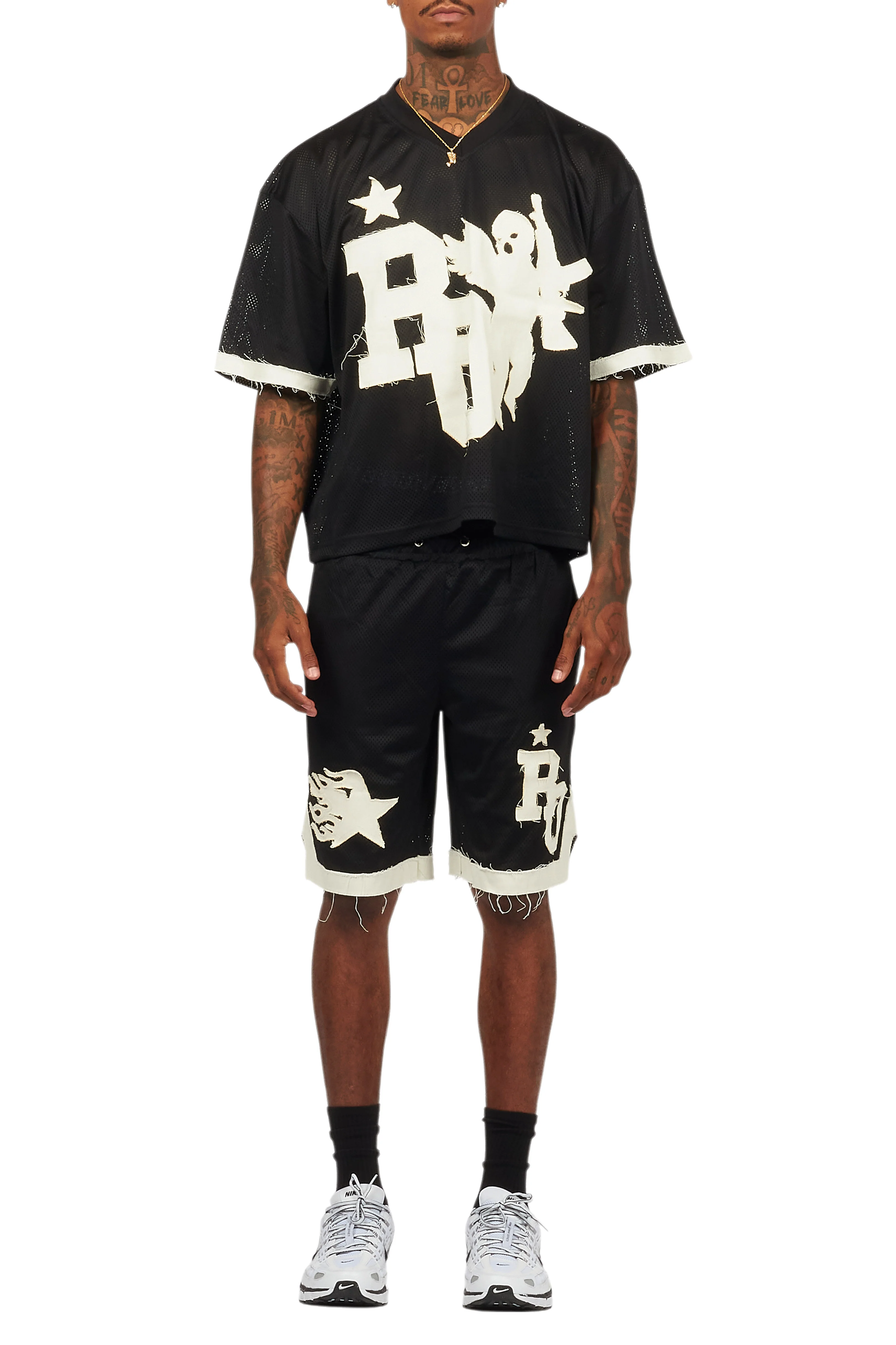 Pluton Black Mesh T-Shirt/Short Set - Image 13