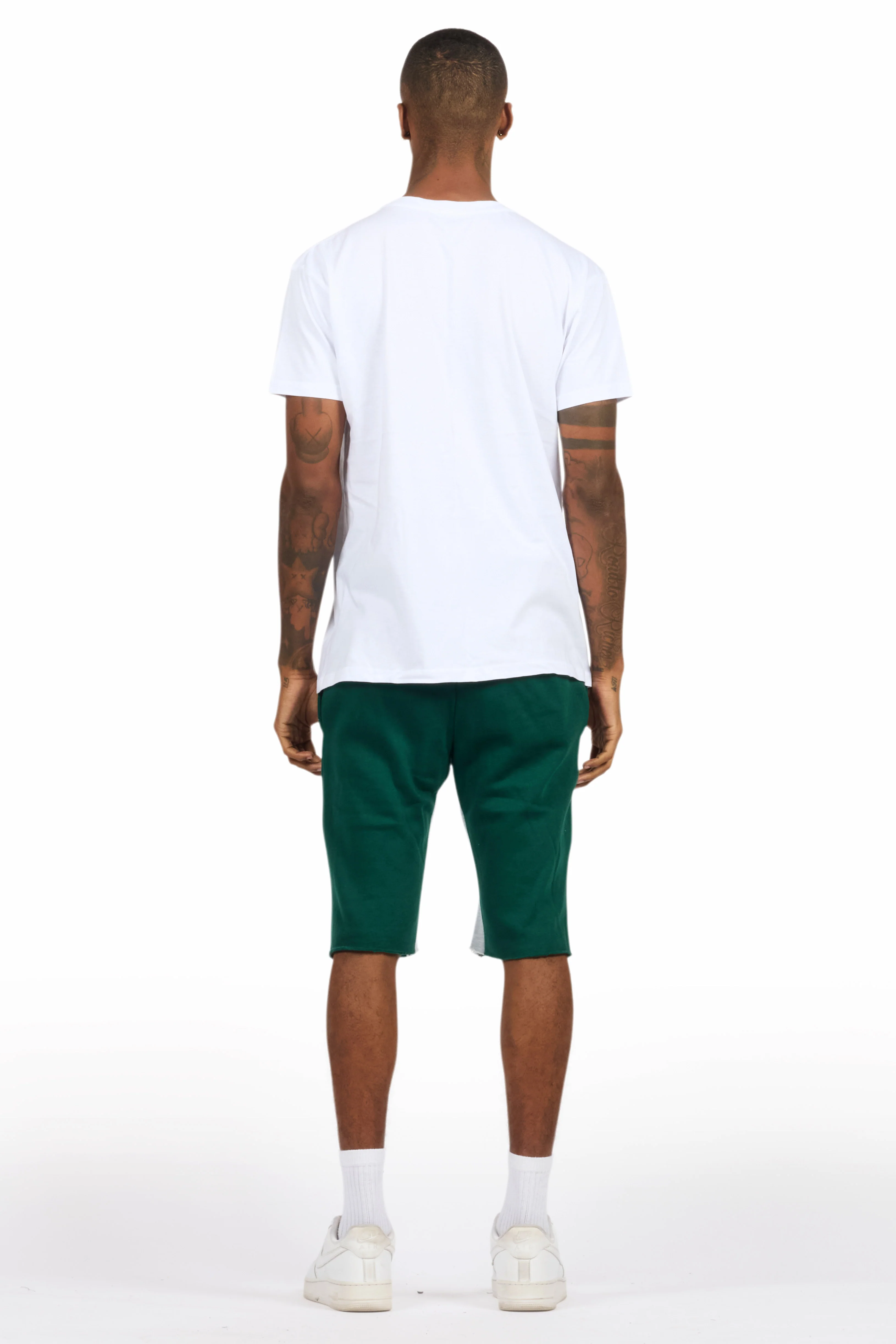 Allstar White/Green T-Shirt Short Set - Image 4