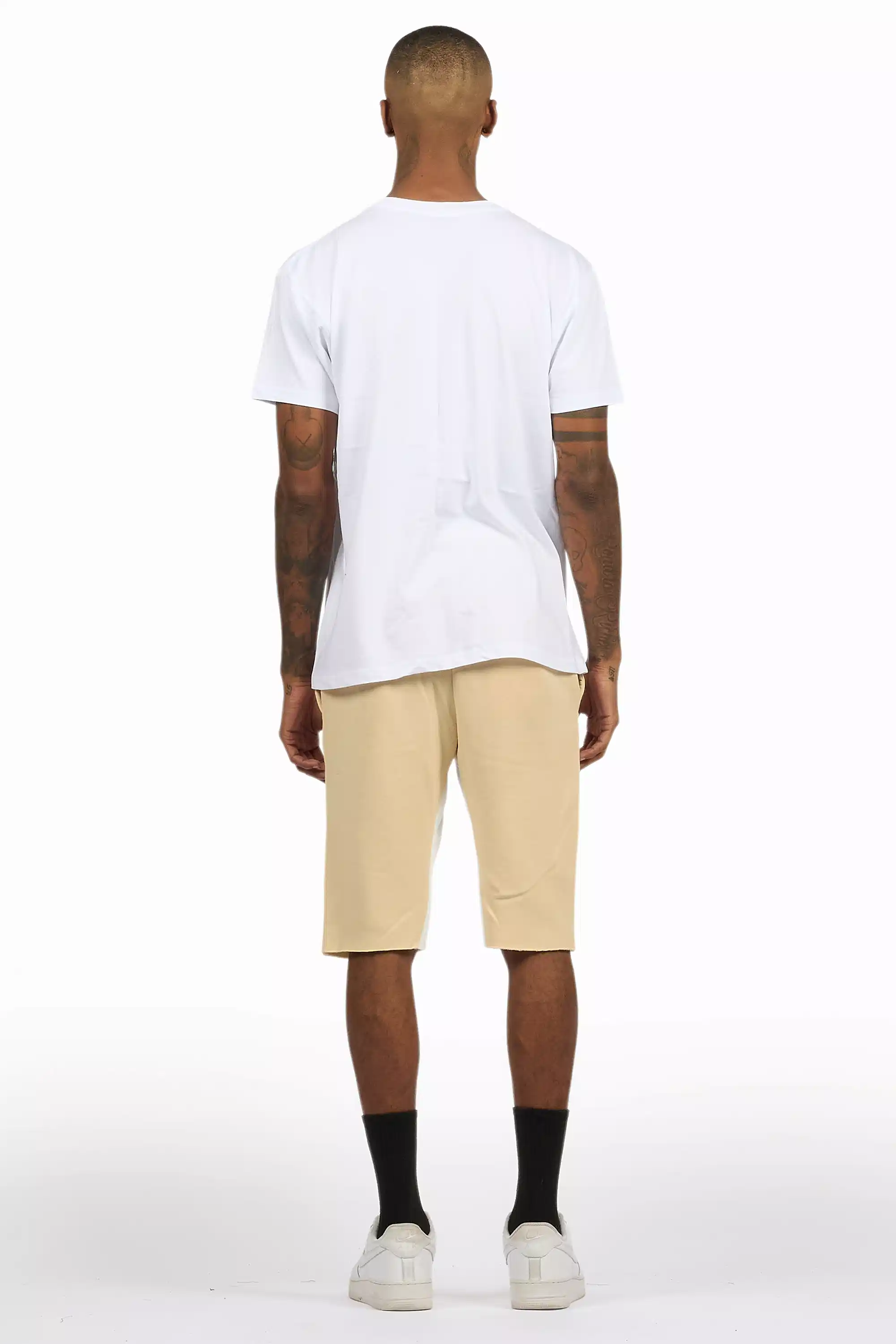 Shootah White/Beige T-Shirt Short Set - Image 5