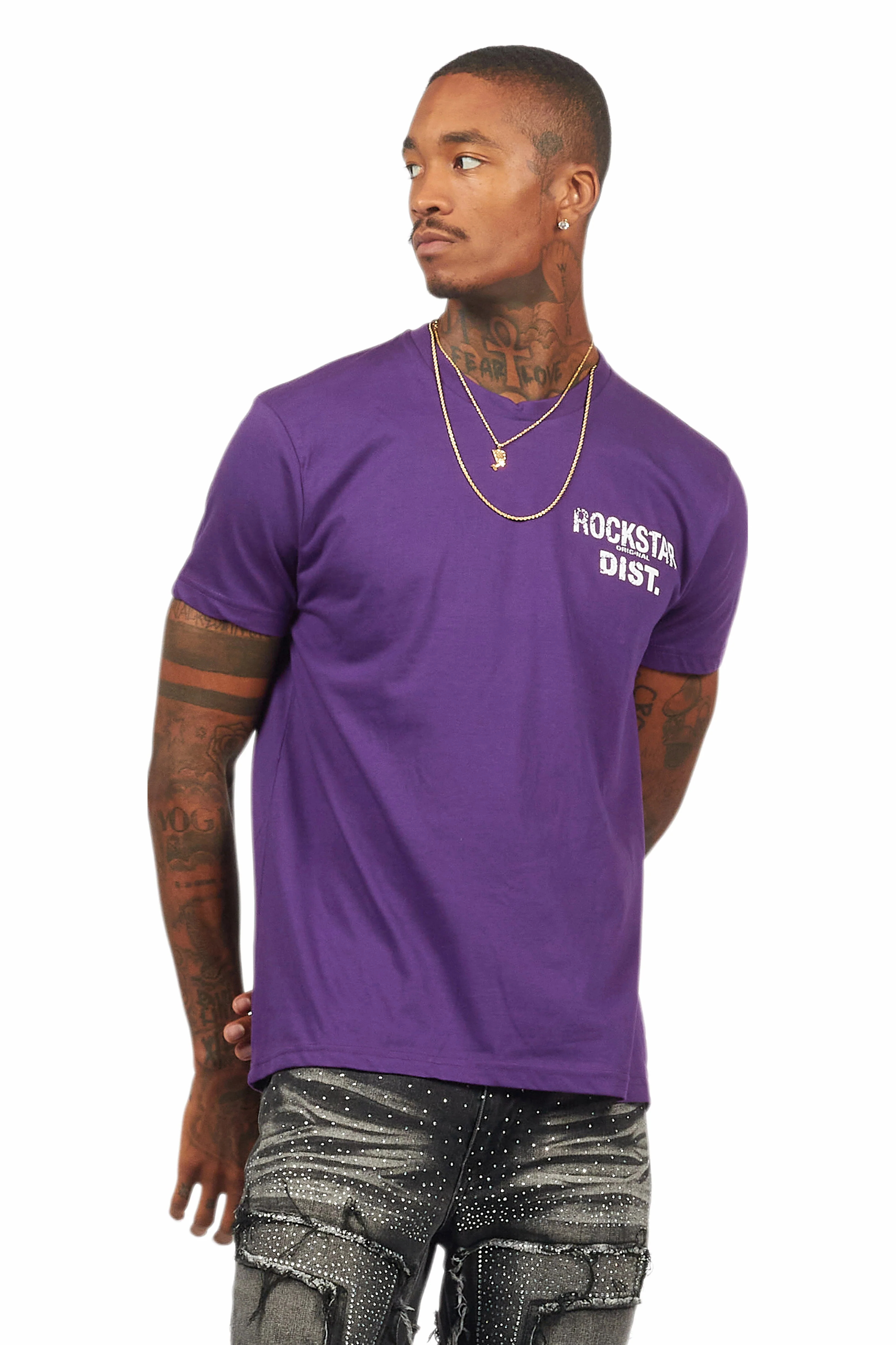 Lake Purple/White Graphic T-Shirt - Image 3