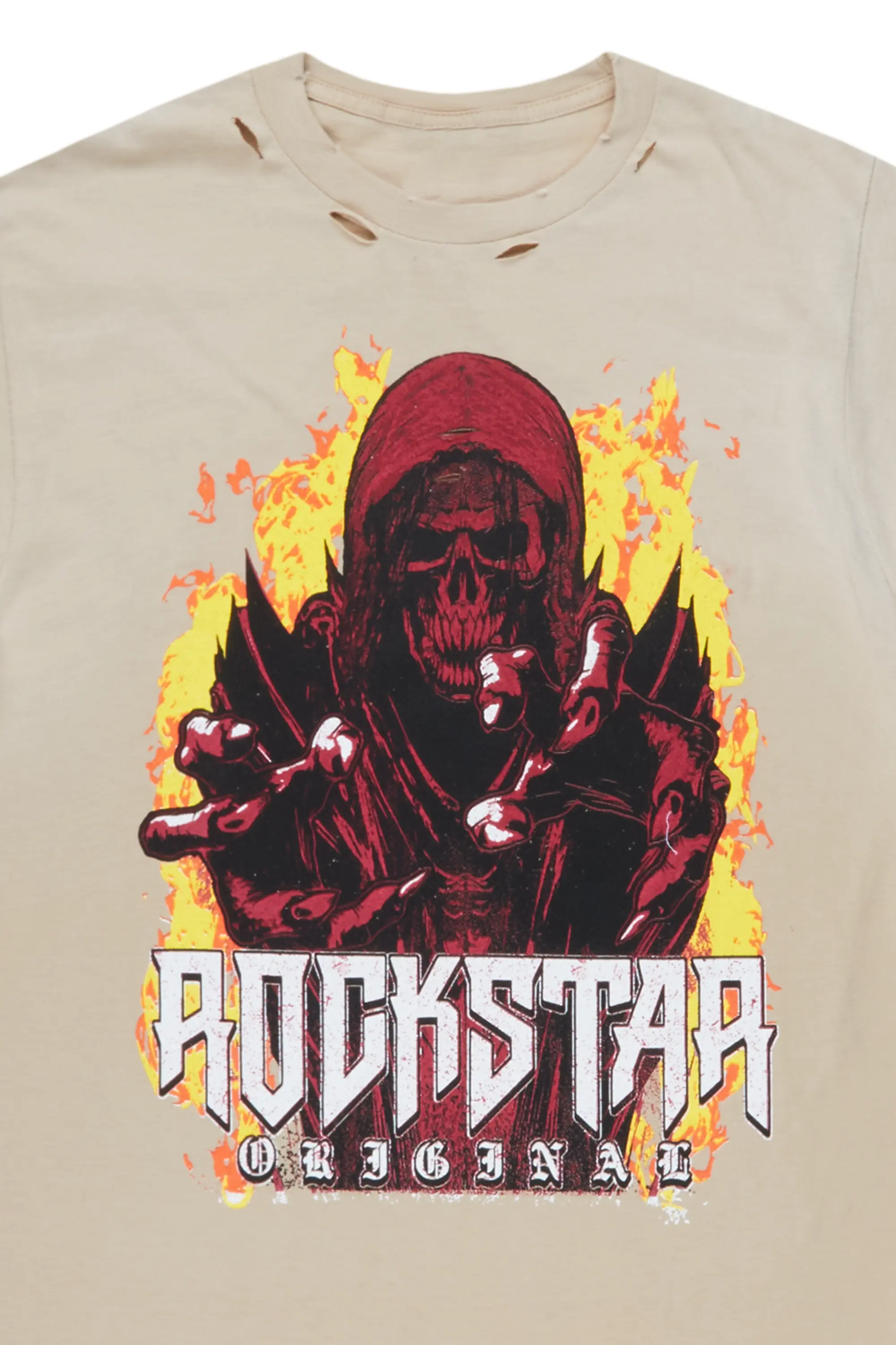 Cadell Beige Graphic T-Shirt - Image 2