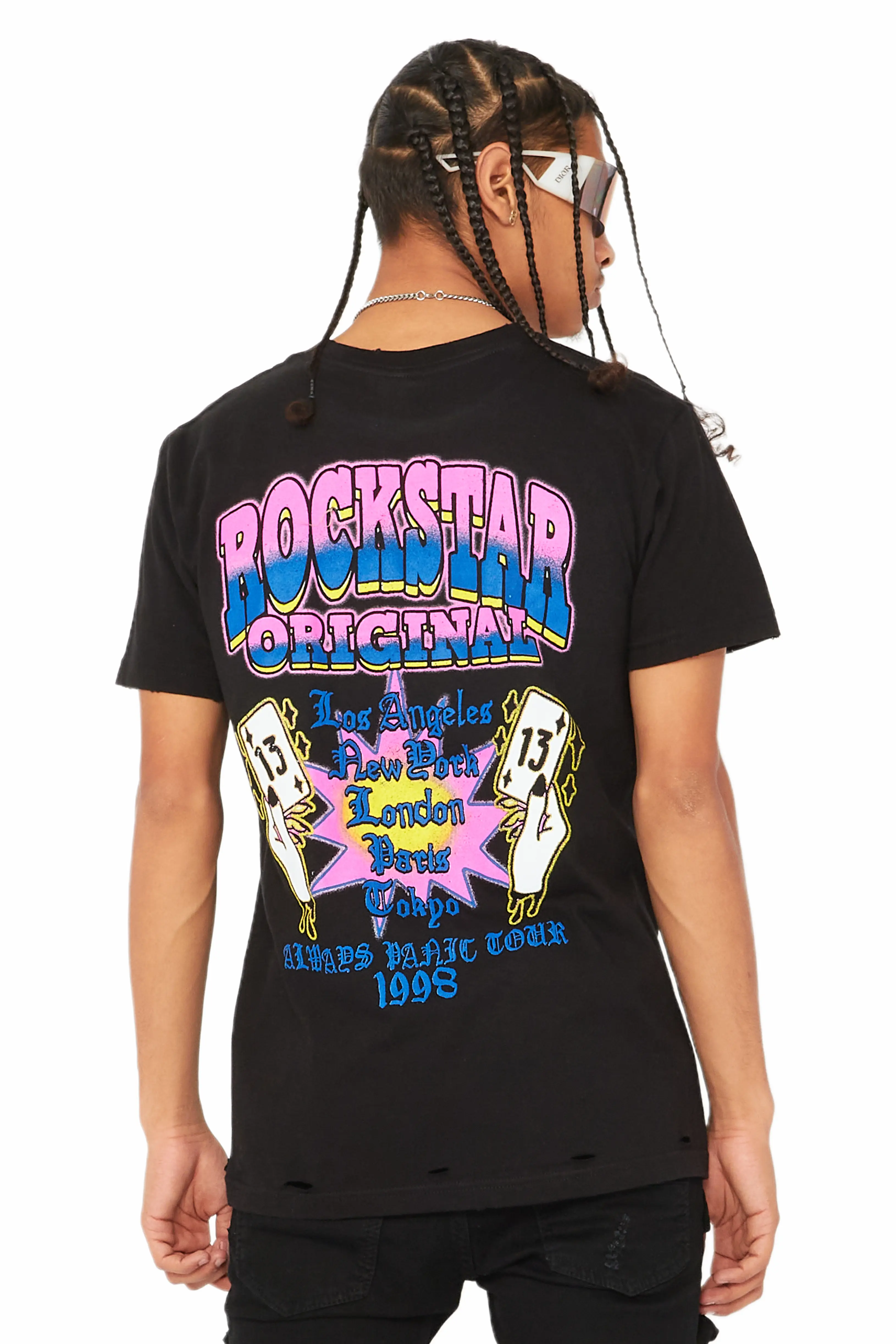 Switchin Black Graphic T-Shirt - Image 2