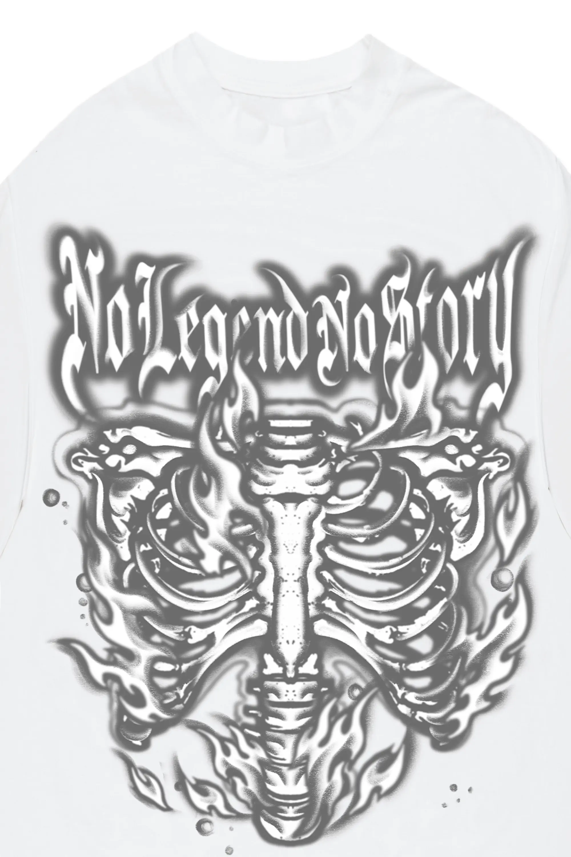 Skelly White Oversized Graphic T-Shirt - Image 3