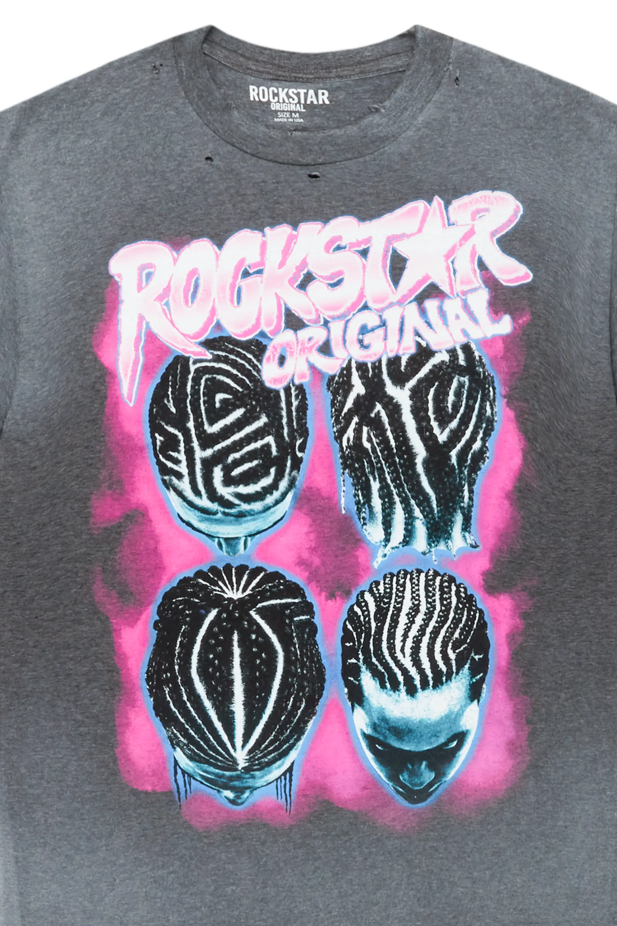 Barber Heather Charcoal Graphic T-Shirt - Image 3