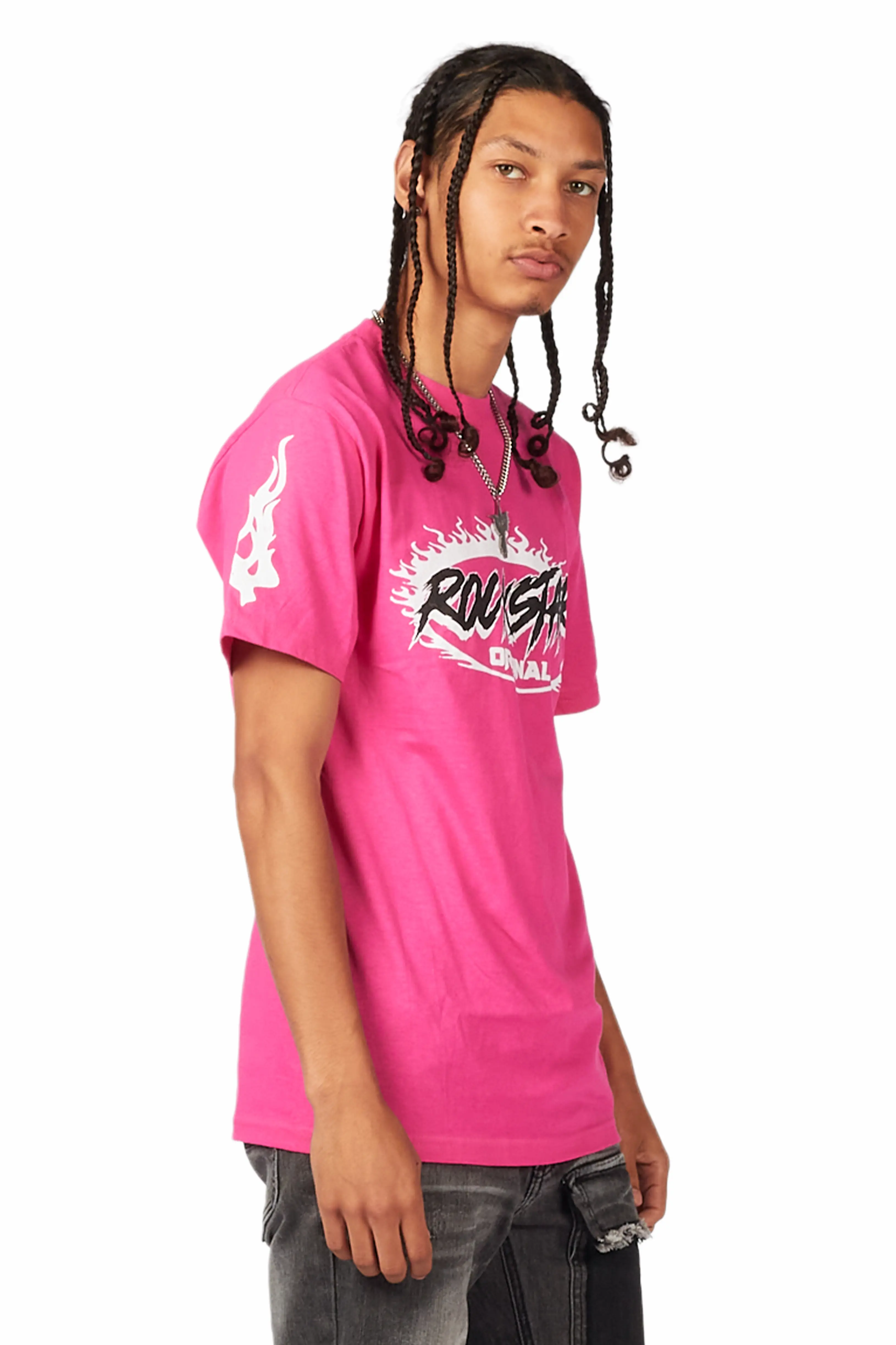 Draven Fuchsia Graphic T-Shirt - Image 3