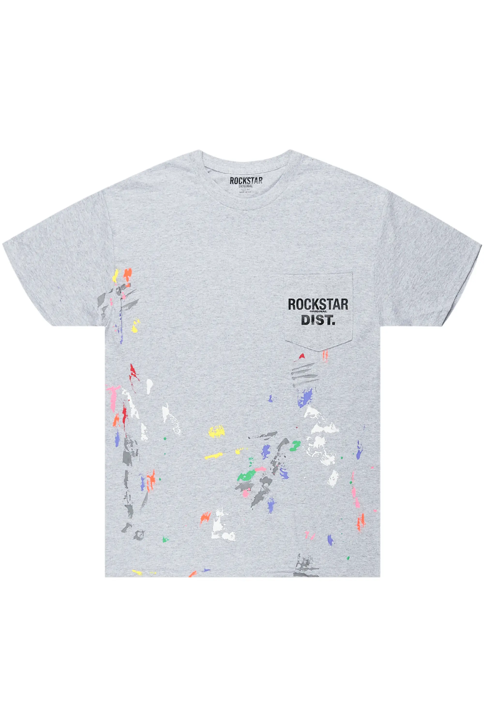 Pallas Grey Graphic Pocket T-Shirt - Image 2
