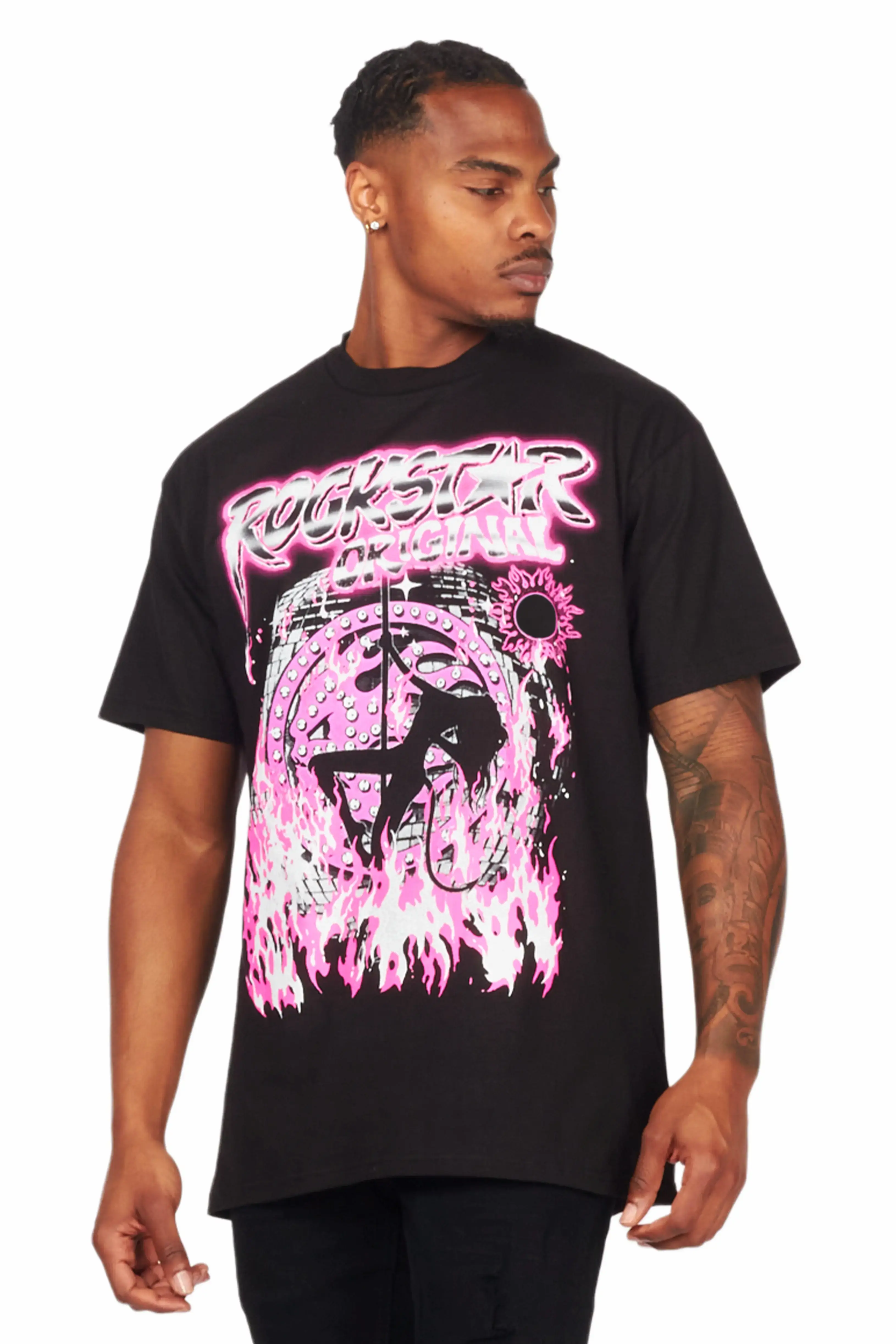 Serenade Black Graphic T-Shirt - Image 4