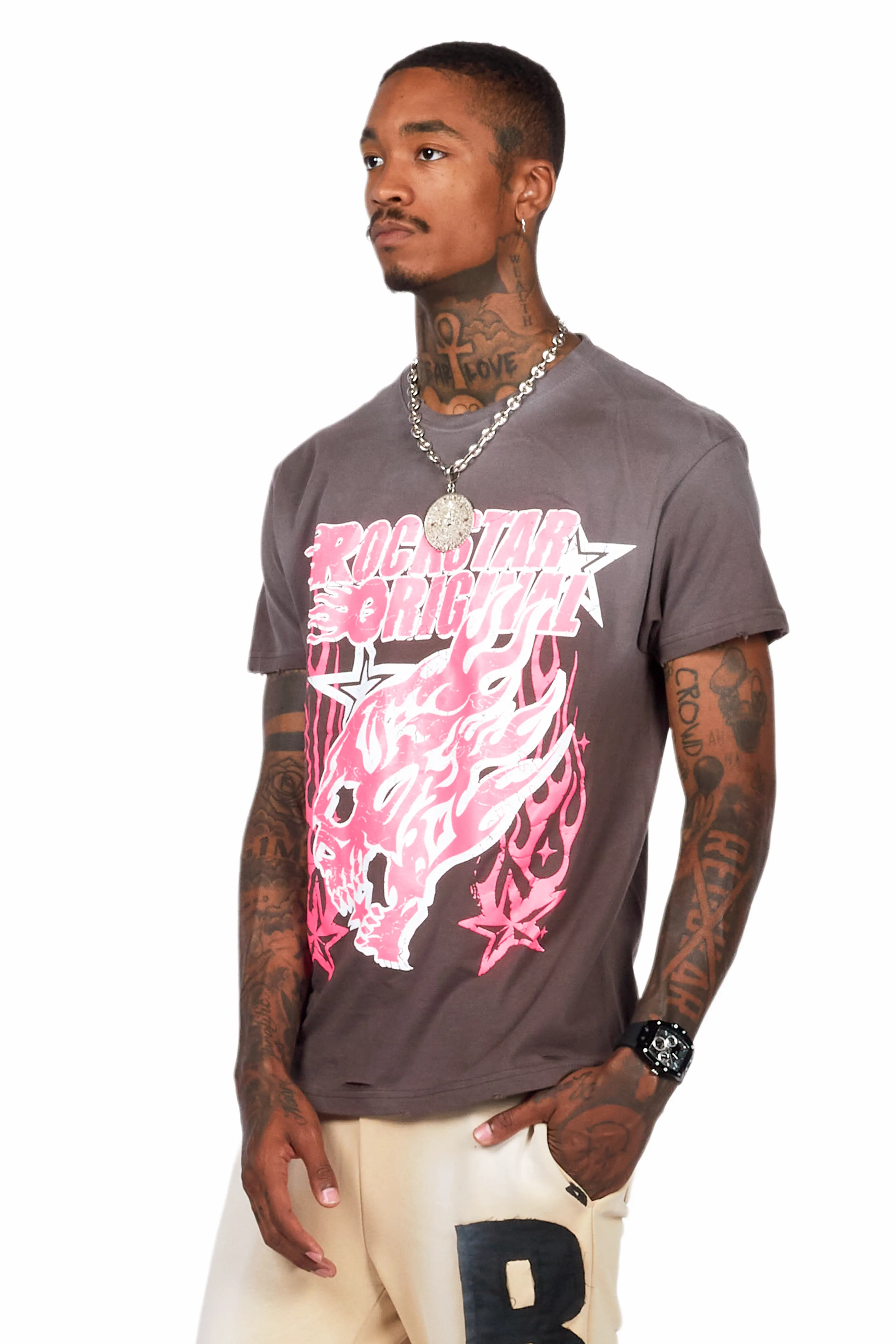 Smitty Charcoal Graphic T-Shirt - Image 6
