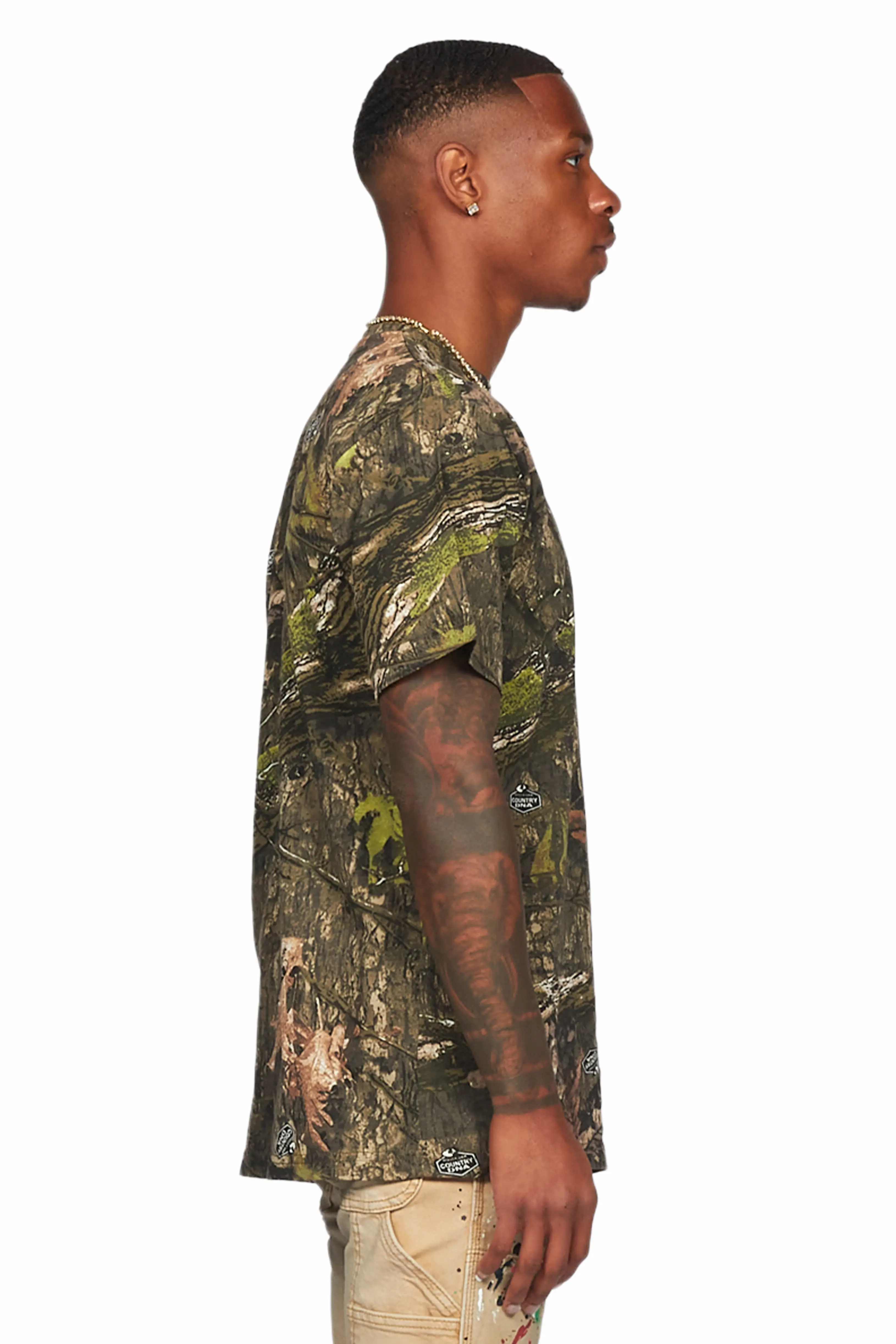 Acko Green Tree Camo Graphic T-Shirt - Image 3