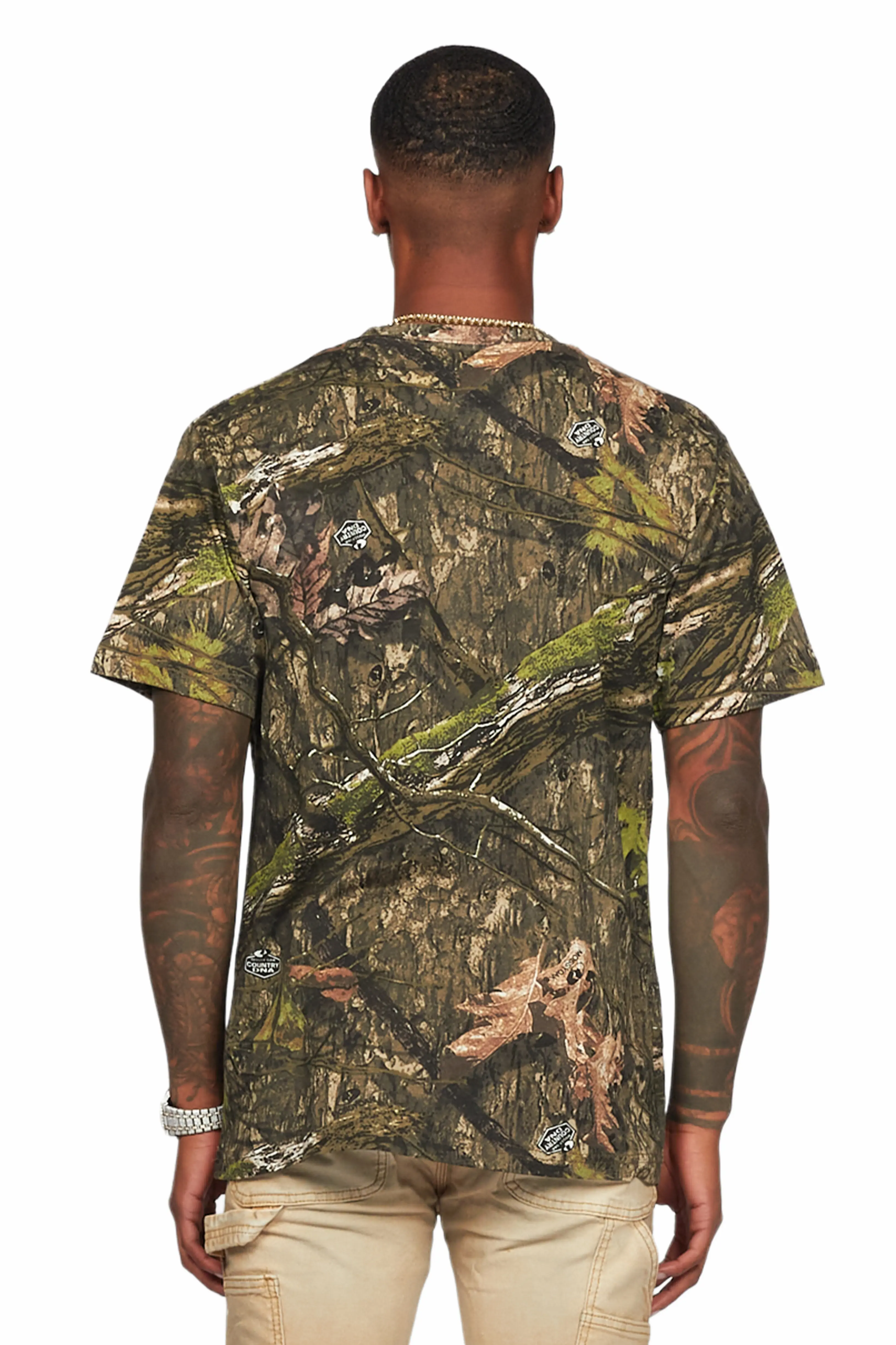 Acko Green Tree Camo Graphic T-Shirt - Image 4