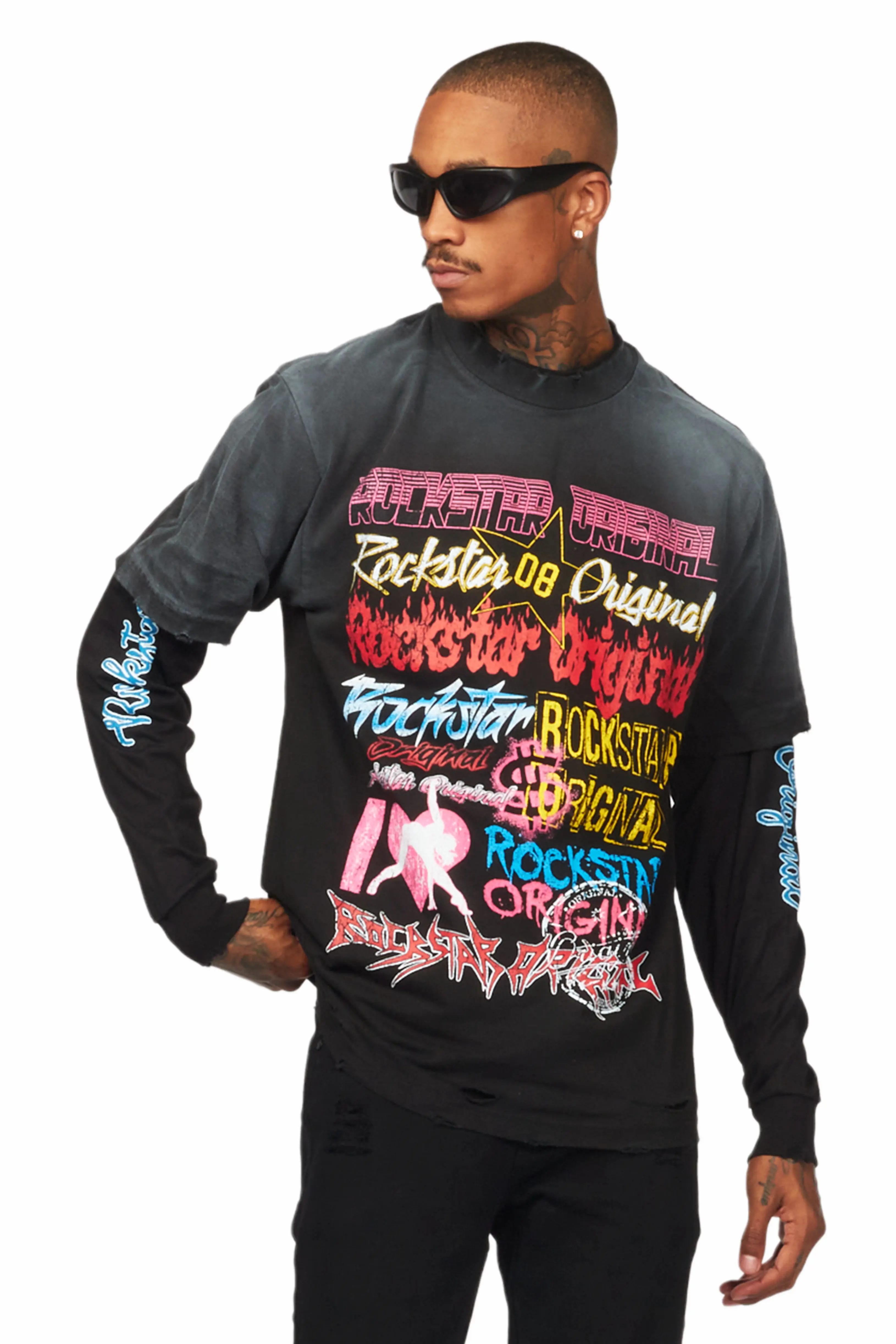 Floridabolous Black Long Sleeve Graphic T-Shirt - Image 2