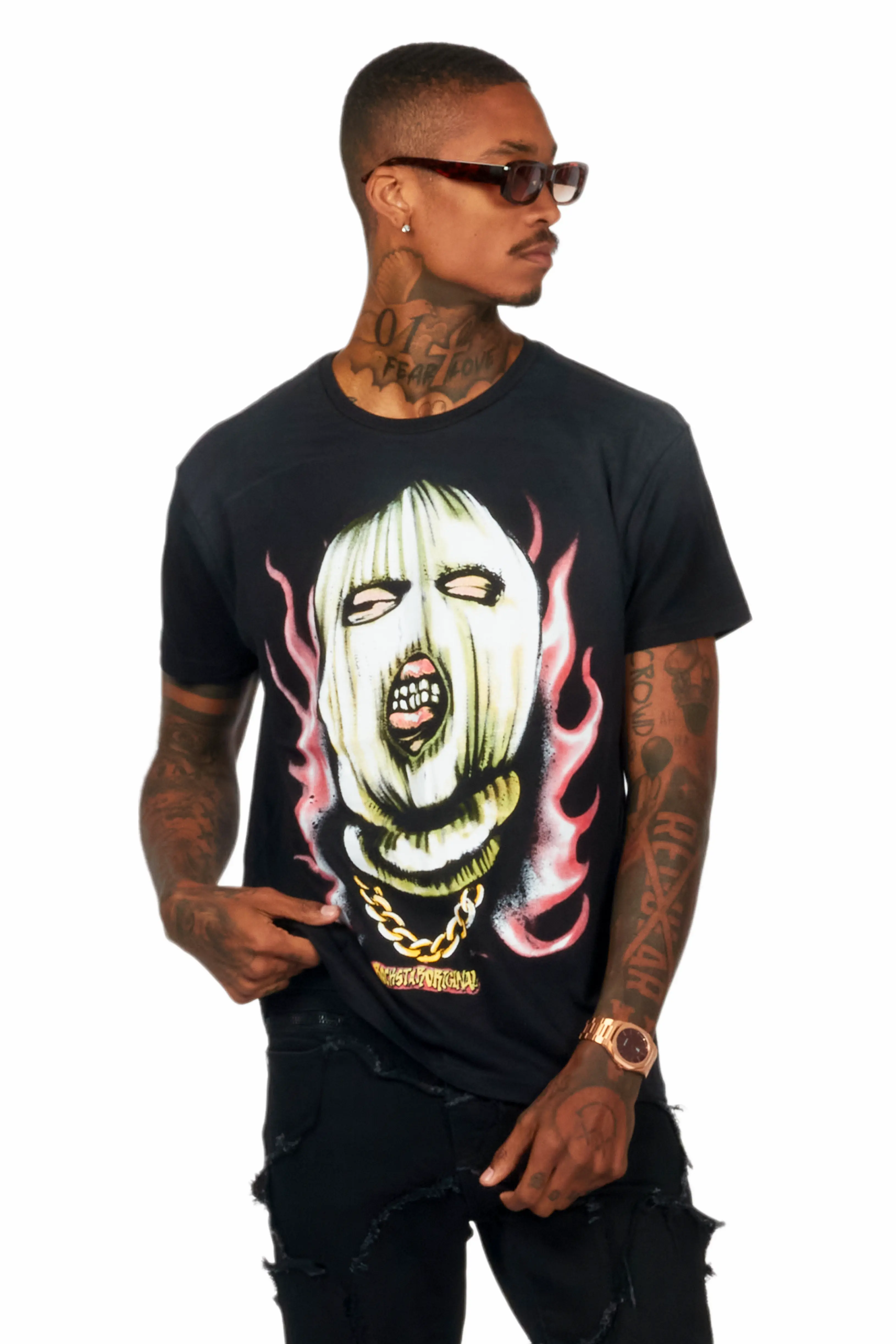 Badra Black Graphic T-Shirt - Image 5