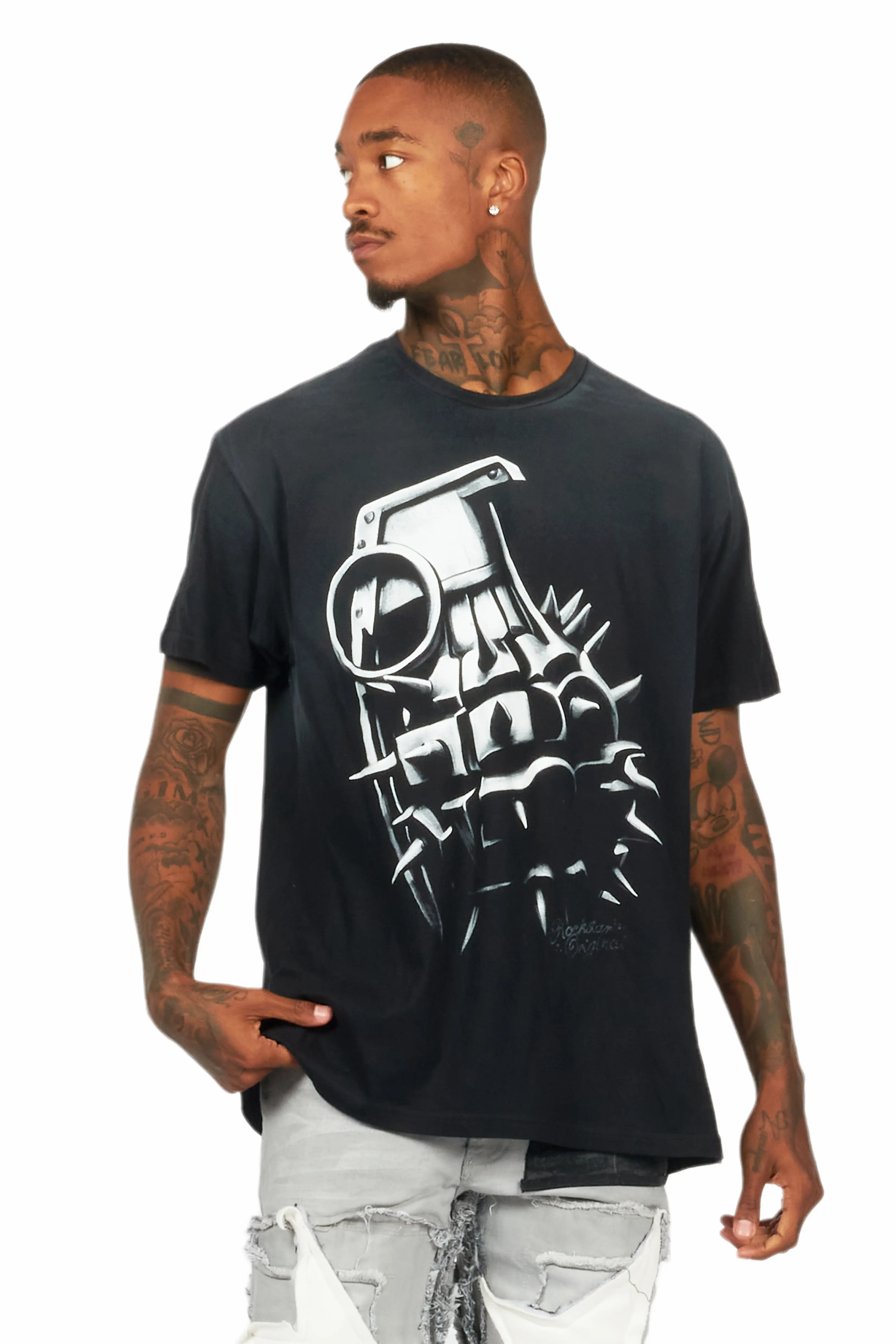 Mad Black Oversized Graphic T-Shirt - Image 2