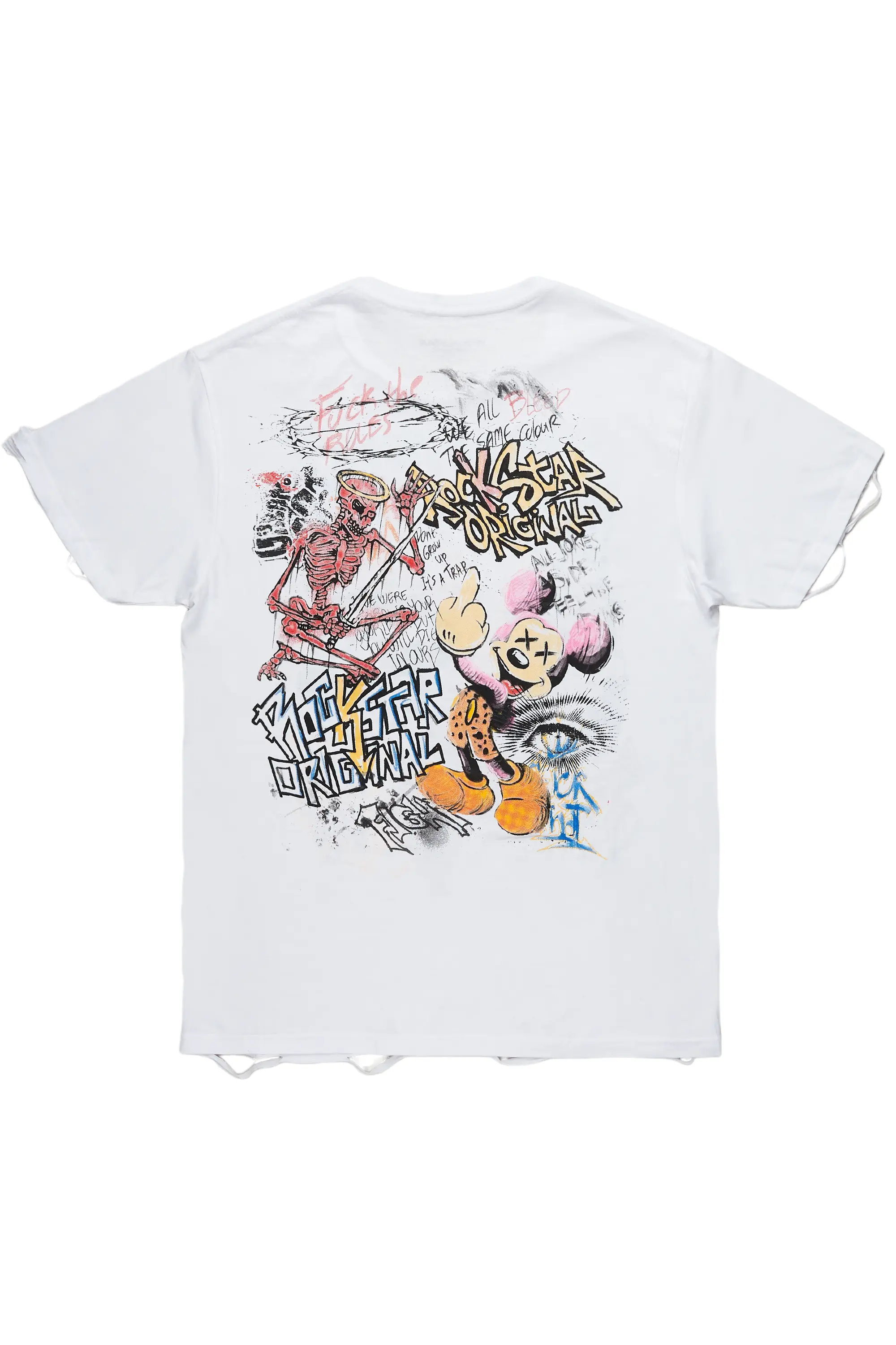 Yooz White Graphic Oversized T-Shirt - Image 7
