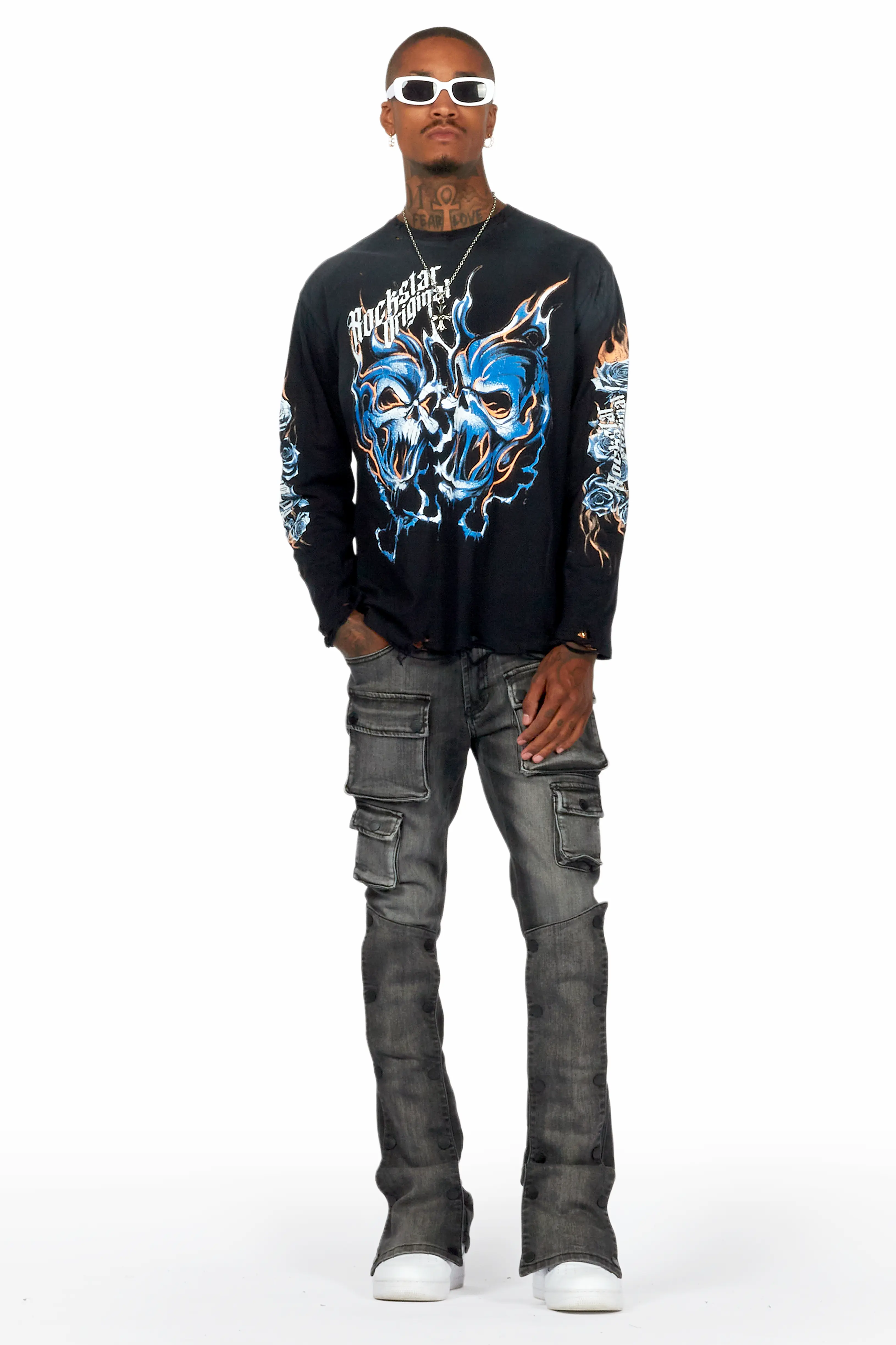 Texastea Black Long Sleeve Graphic T-Shirt - Image 2