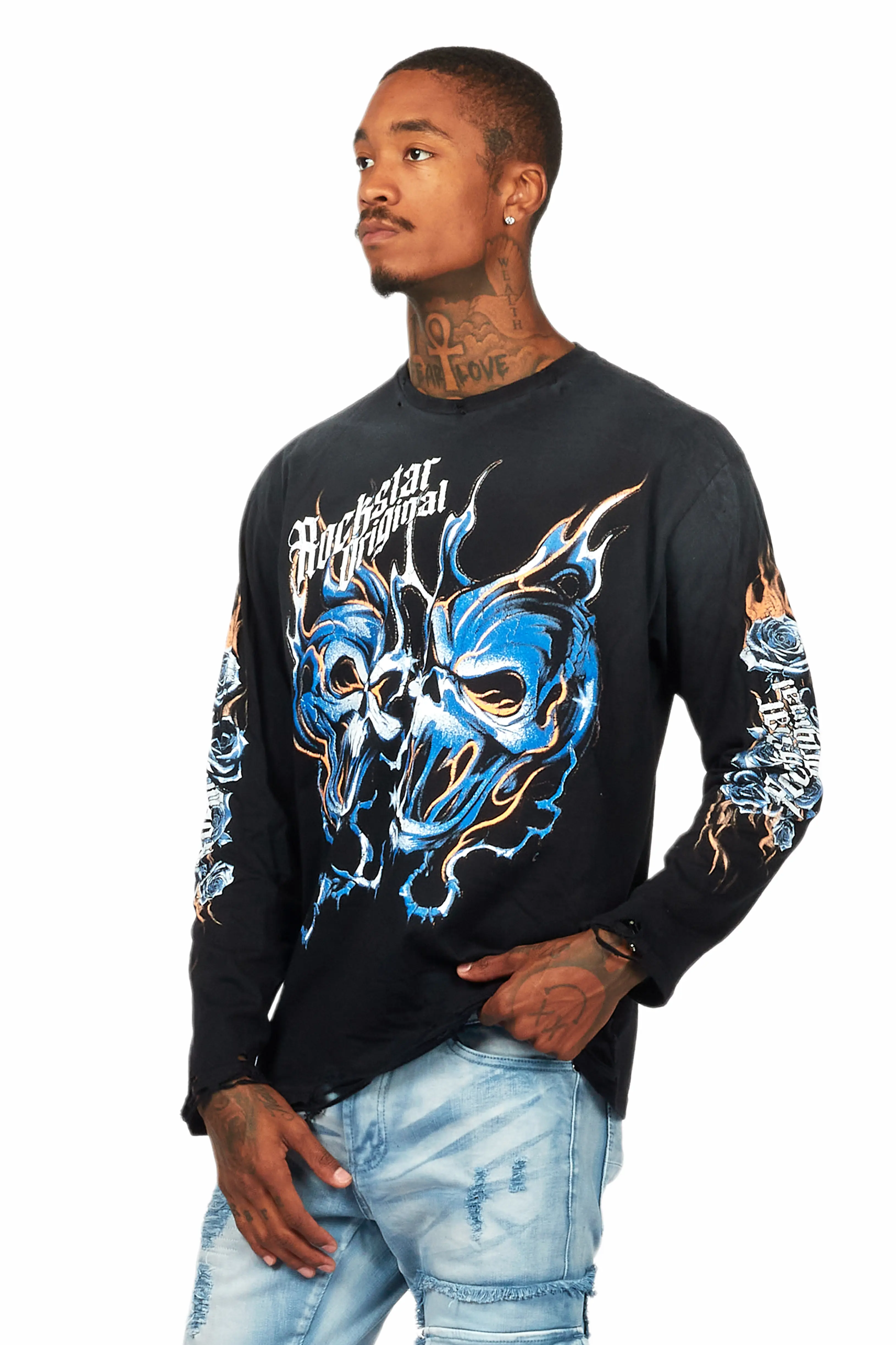 Texastea Black Long Sleeve Graphic T-Shirt - Image 9
