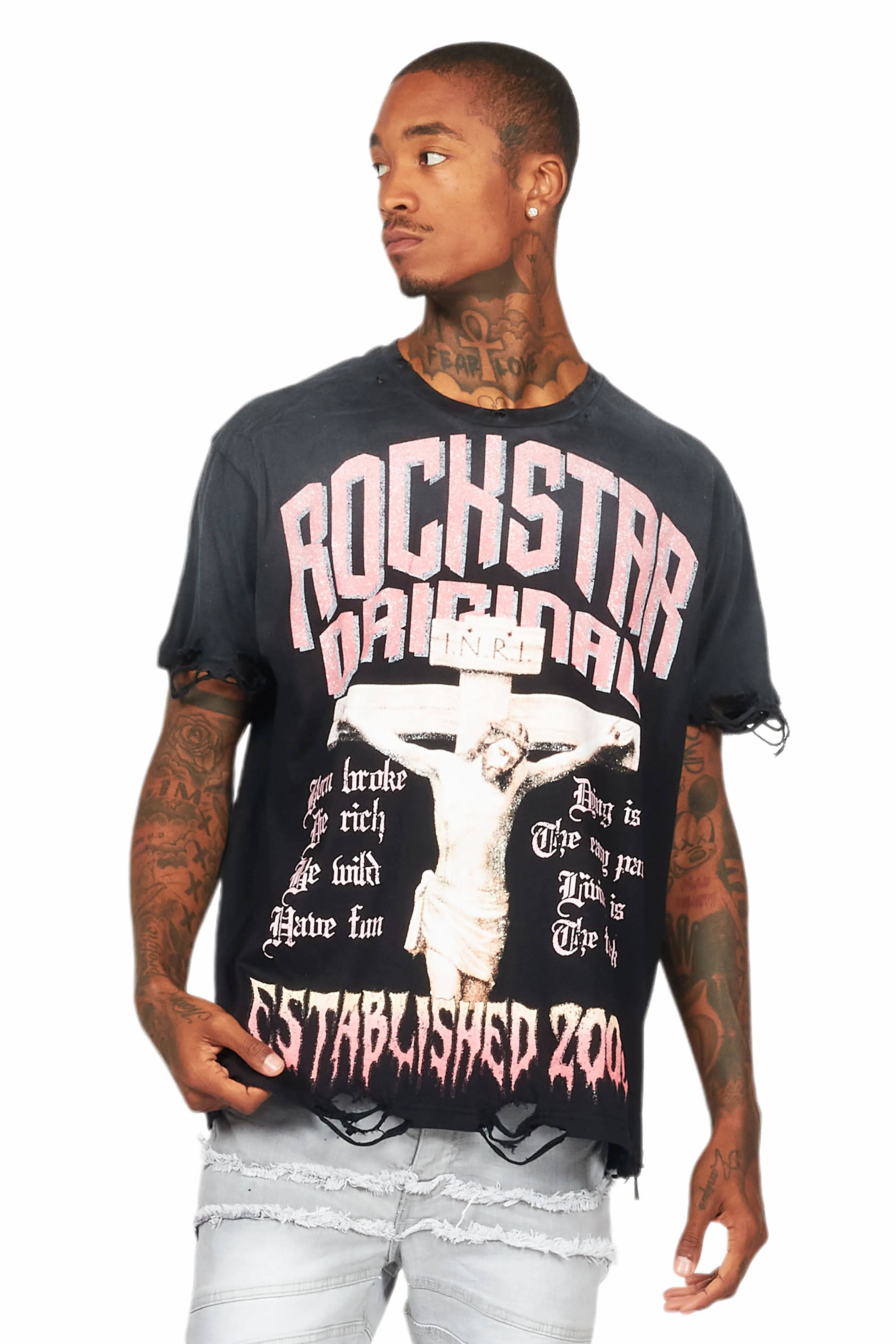 Awready Black Oversized Graphic T-Shirt - Image 2