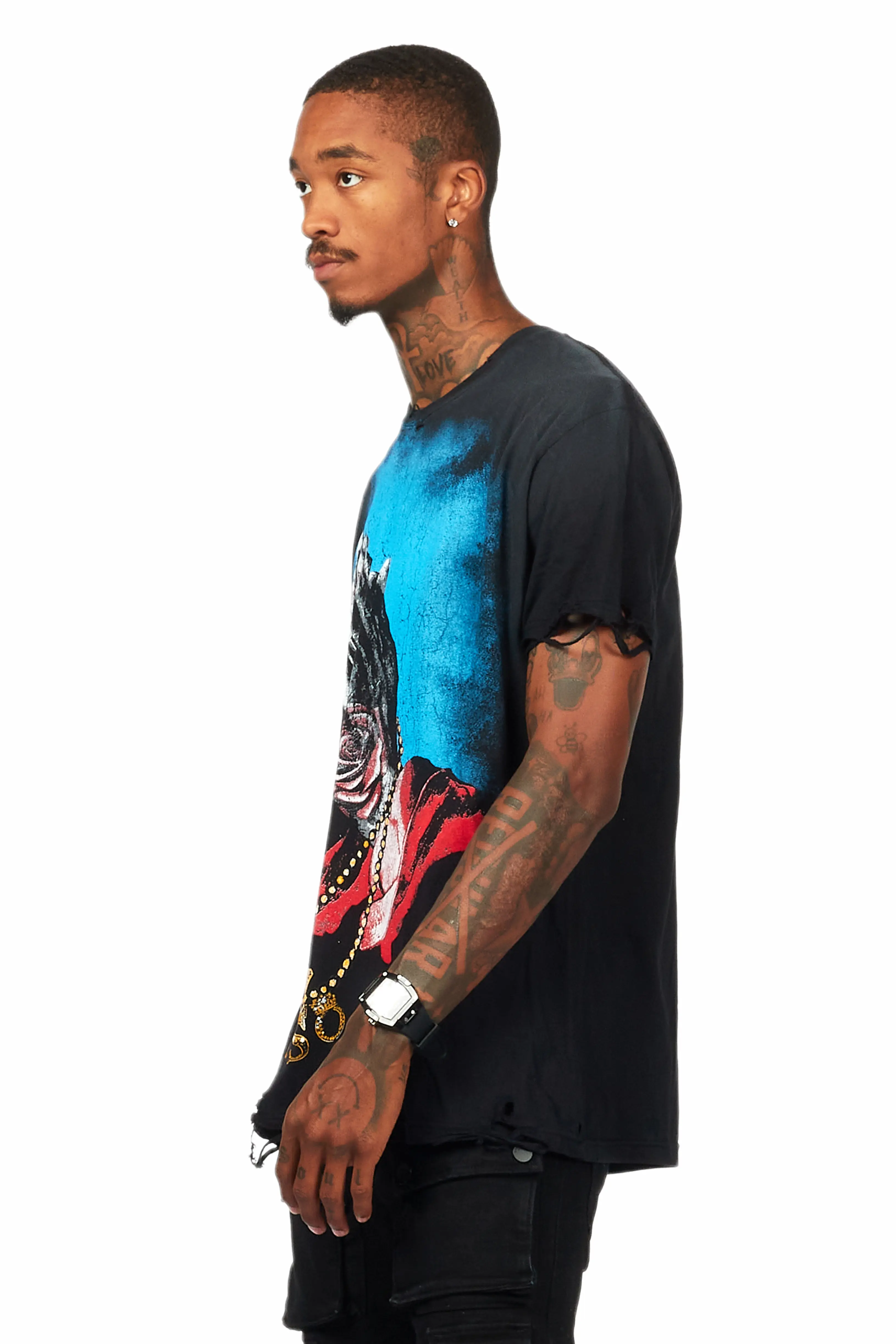 Gonave Black Oversized Graphic T-Shirt - Image 11