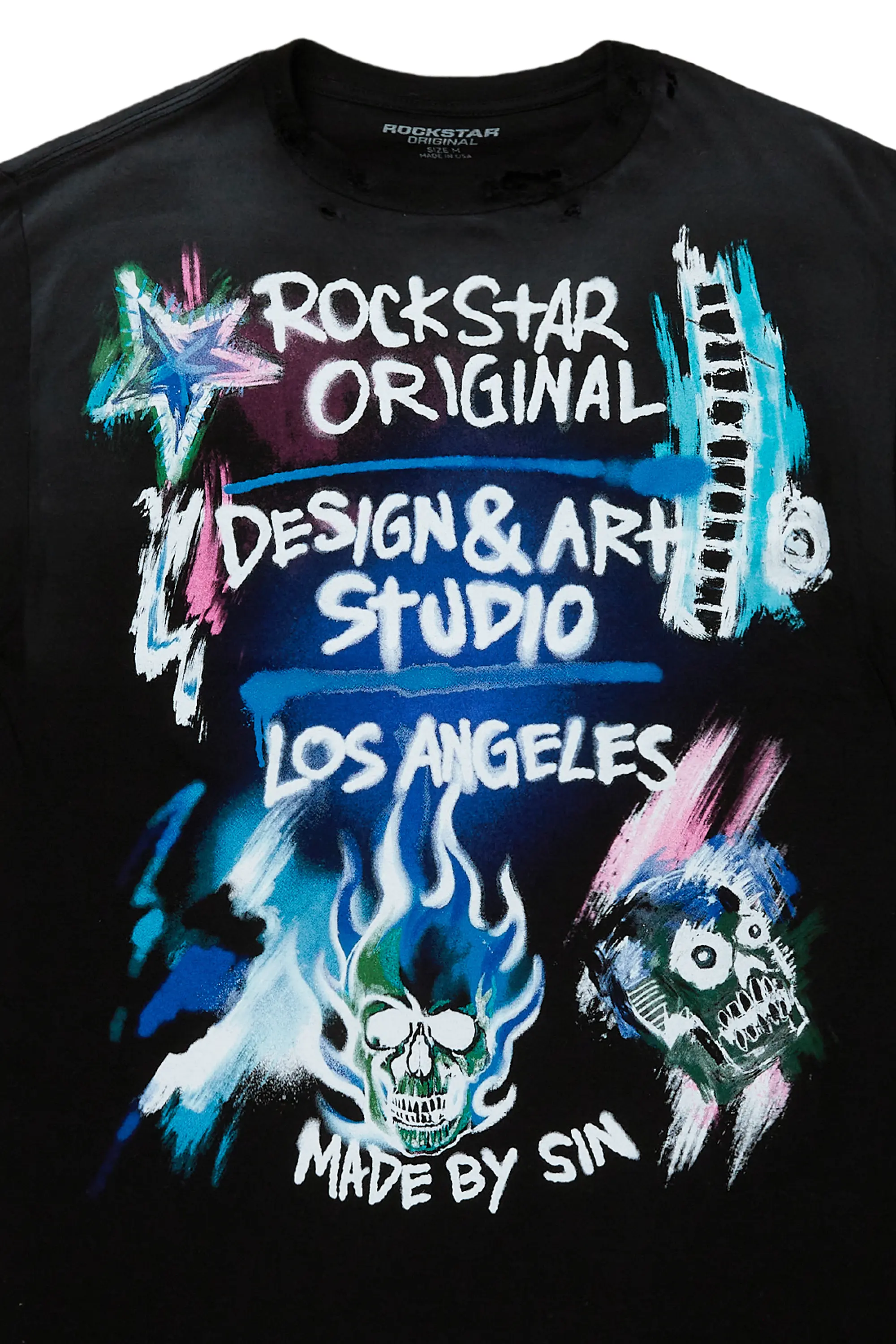 Soweto Black Oversized Graphic T-Shirt - Image 2