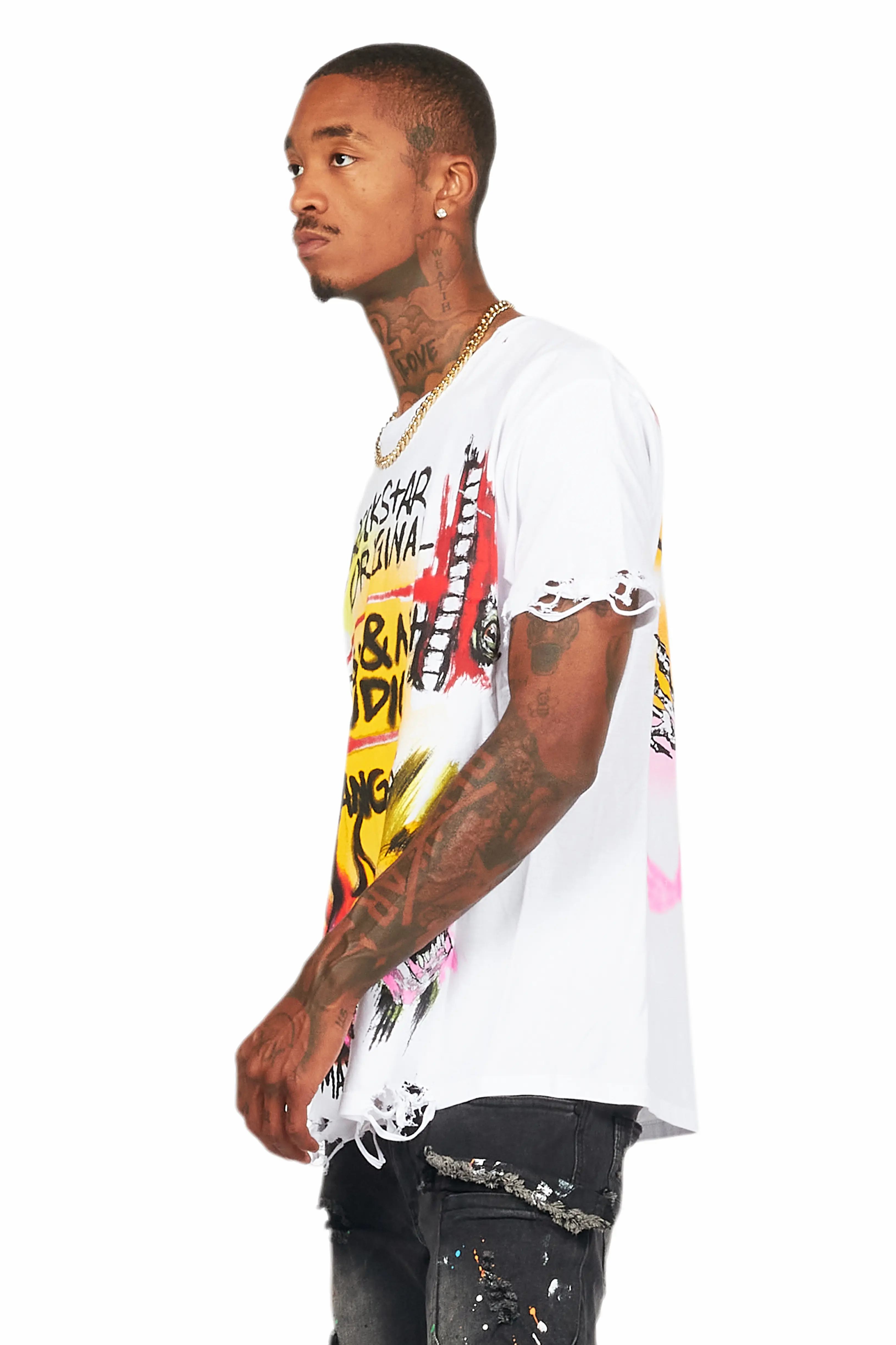 Soweto White Oversized Graphic T-Shirt - Image 5
