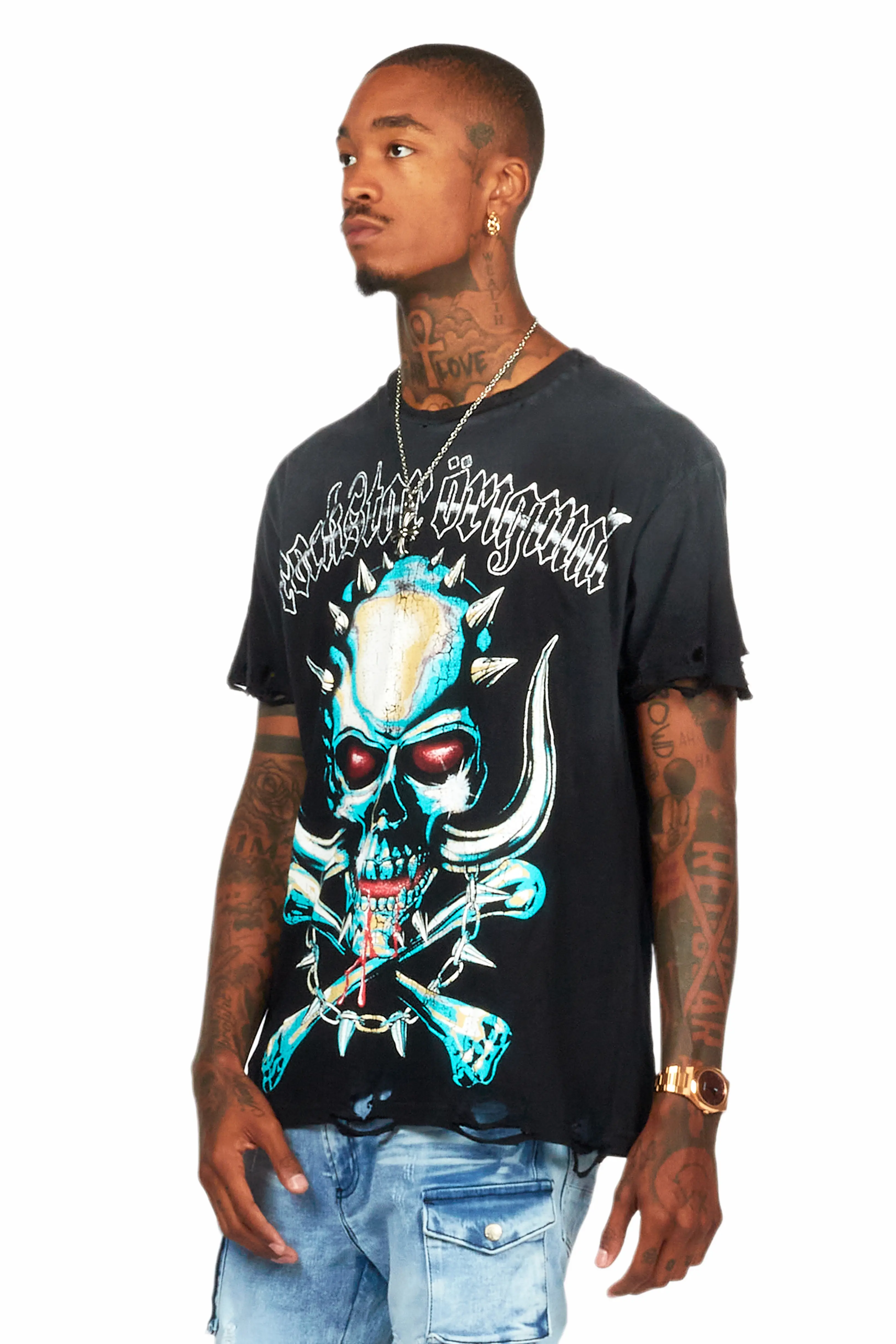 Inner Luv Black Oversized Graphic T-Shirt - Image 5