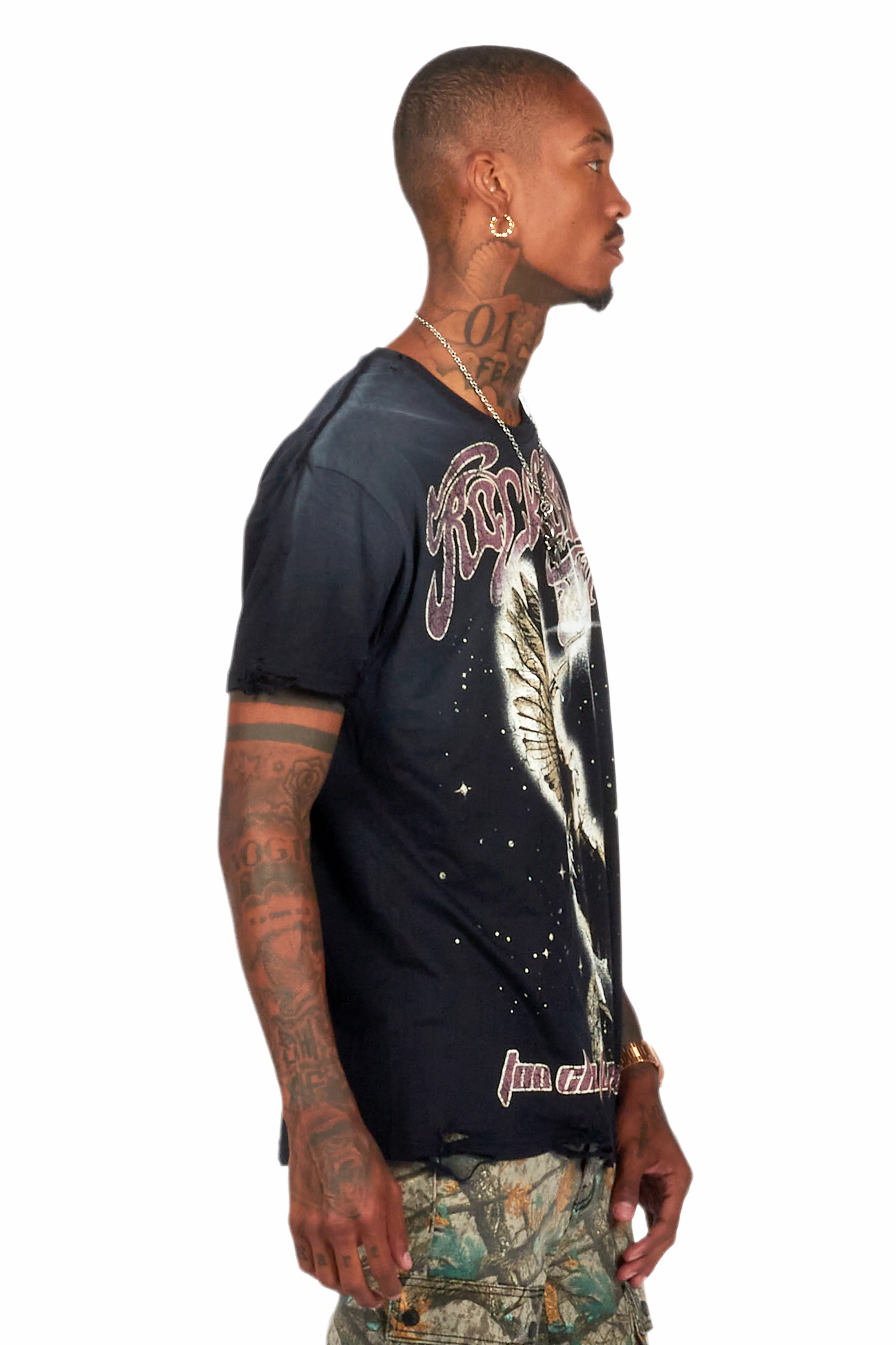 Adohi Black Oversized Graphic T-Shirt - Image 3