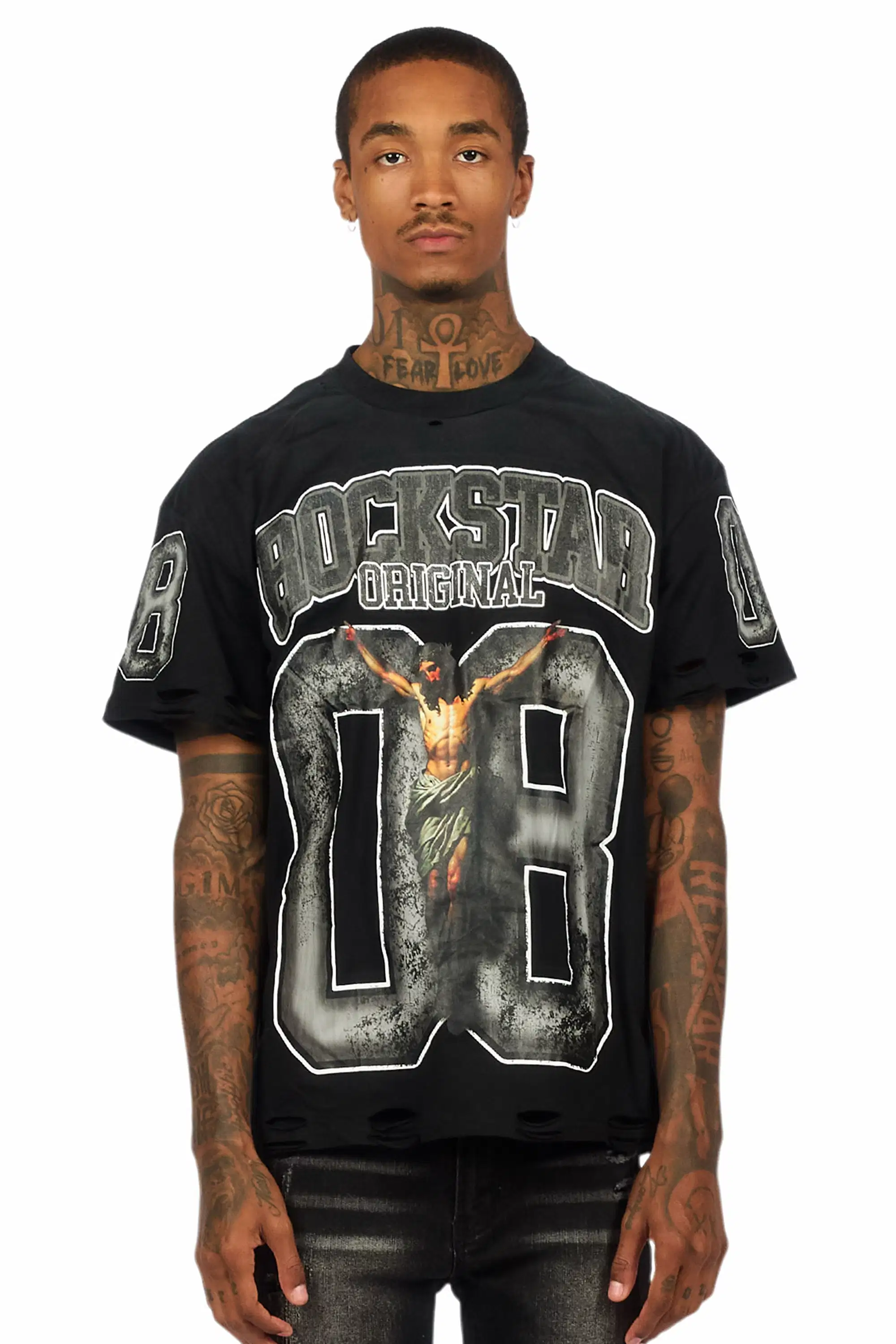 Fields Black/Grey Oversized Graphic T-Shirt - Image 2