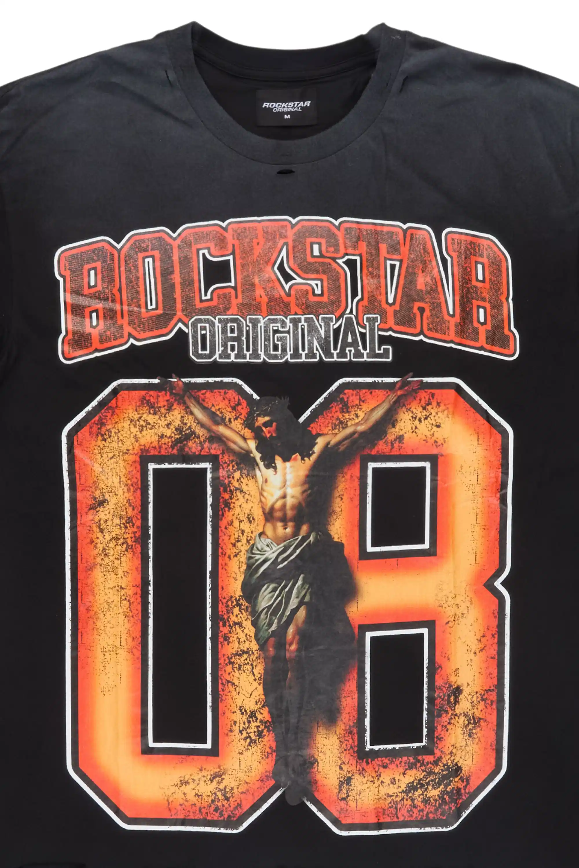 Fields Black/Orange Oversized Graphic T-Shirt - Image 8