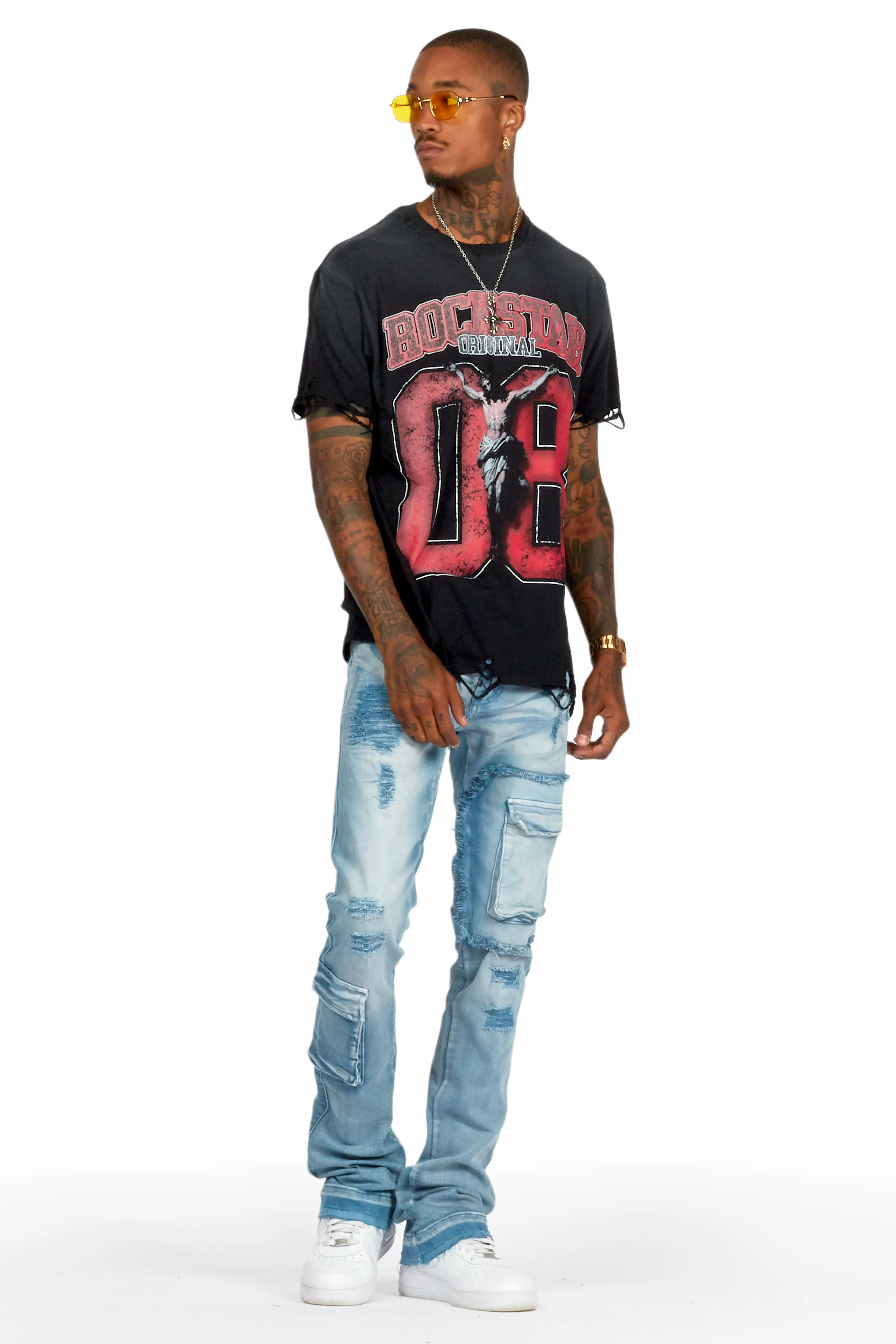 Fields Black/Red Oversized Graphic T-Shirt - Image 3