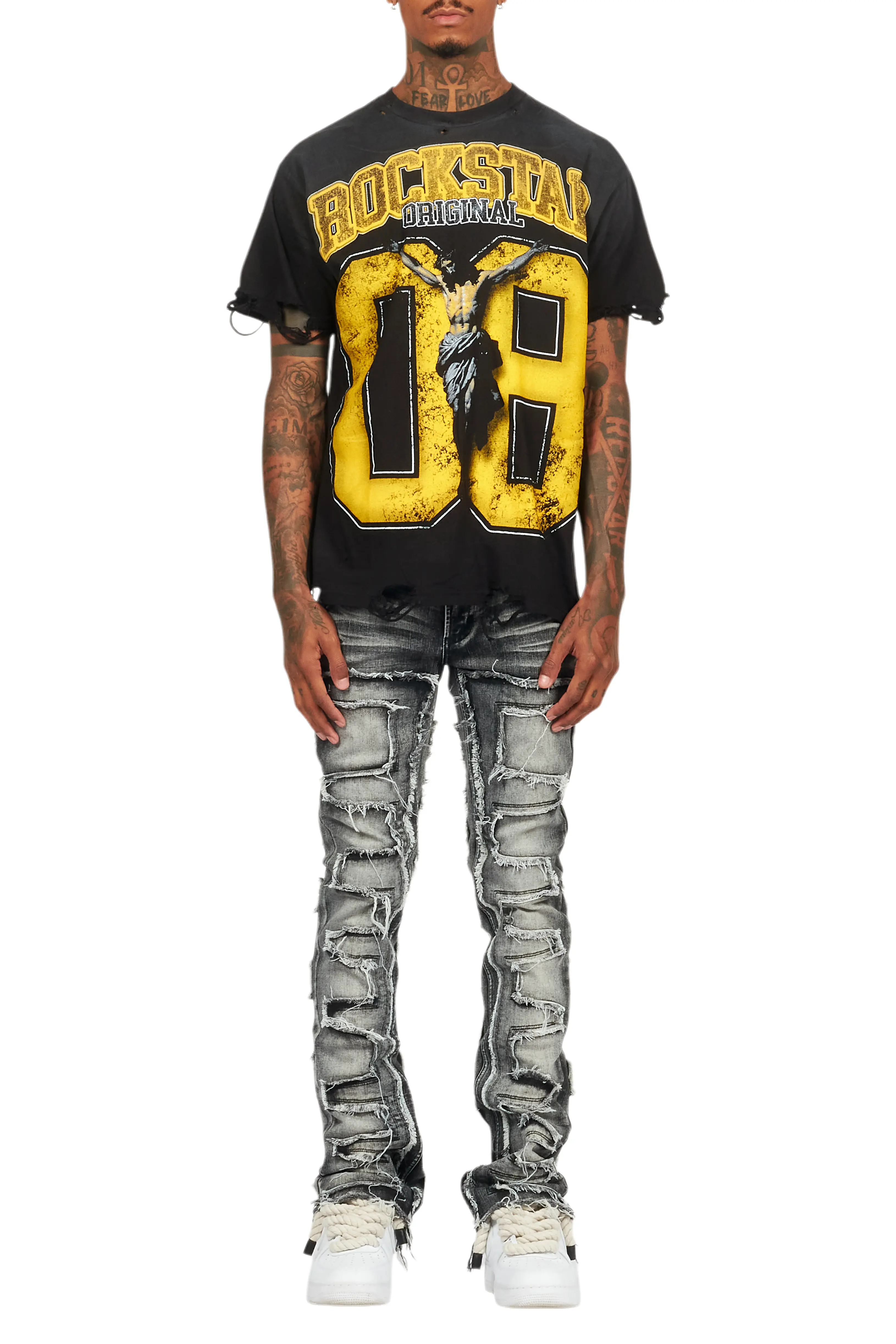 Fields Black/Yellow Oversized Graphic T-Shirt - Image 12