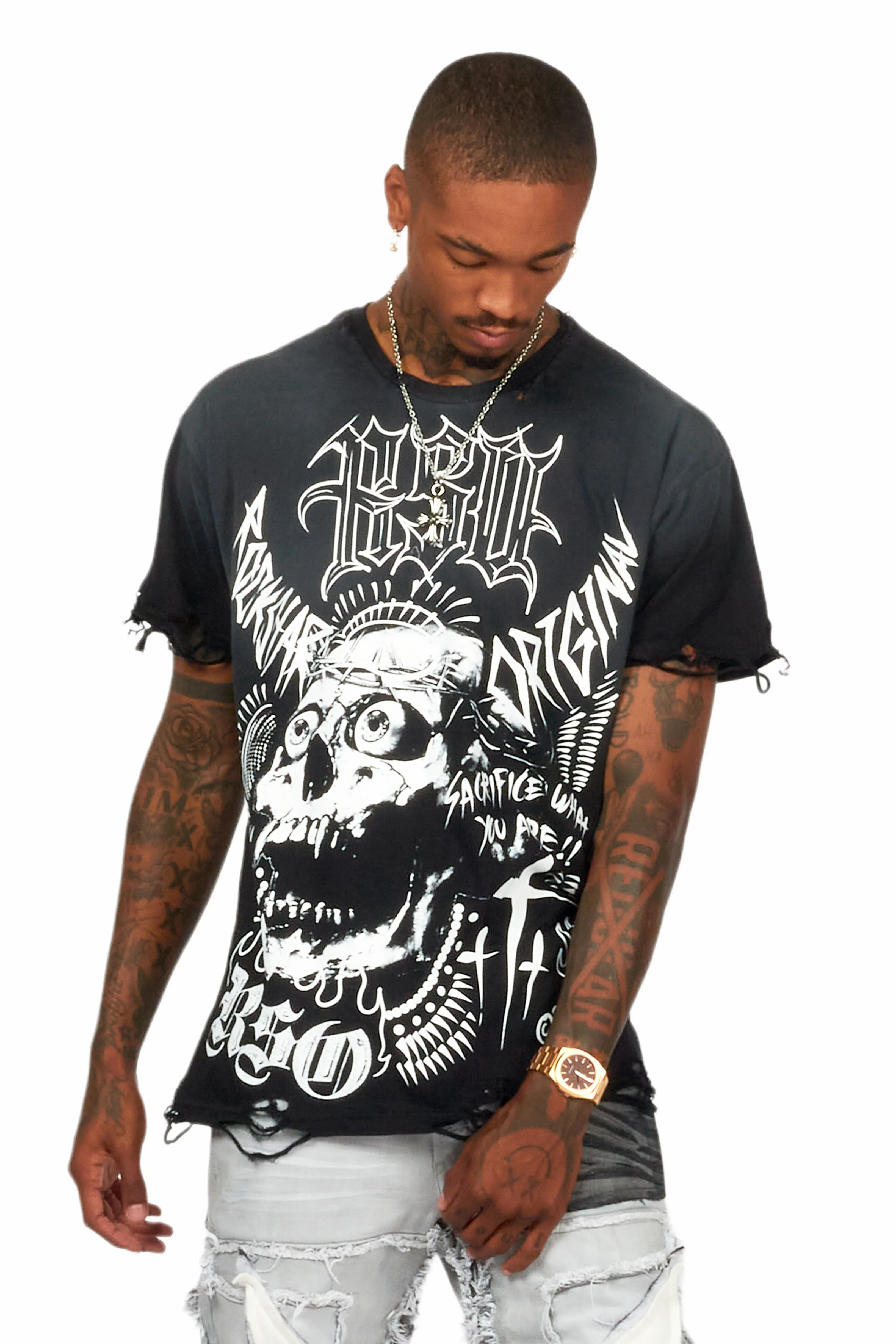Fein Black Oversized Graphic T-Shirt - Image 4