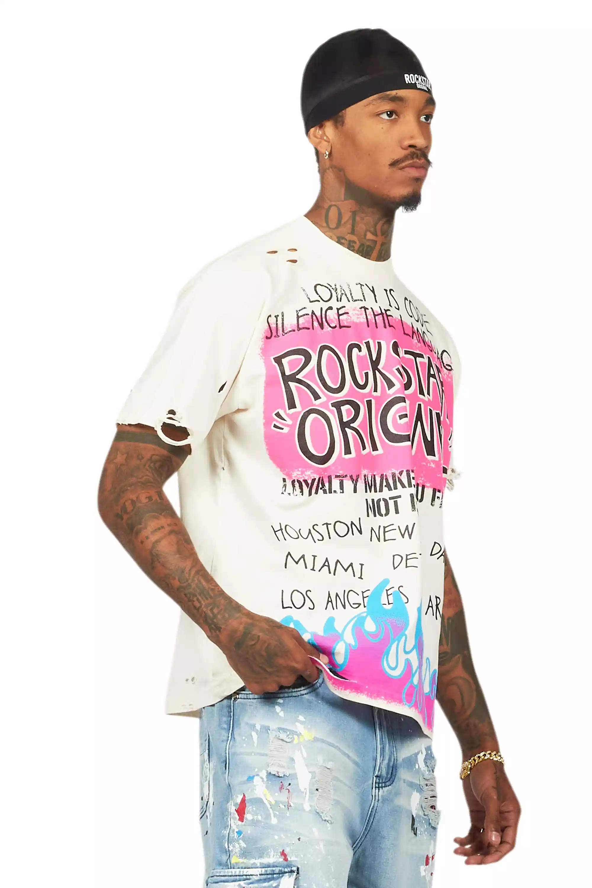 Beno Beige Oversized Graphic T-Shirt - Image 3