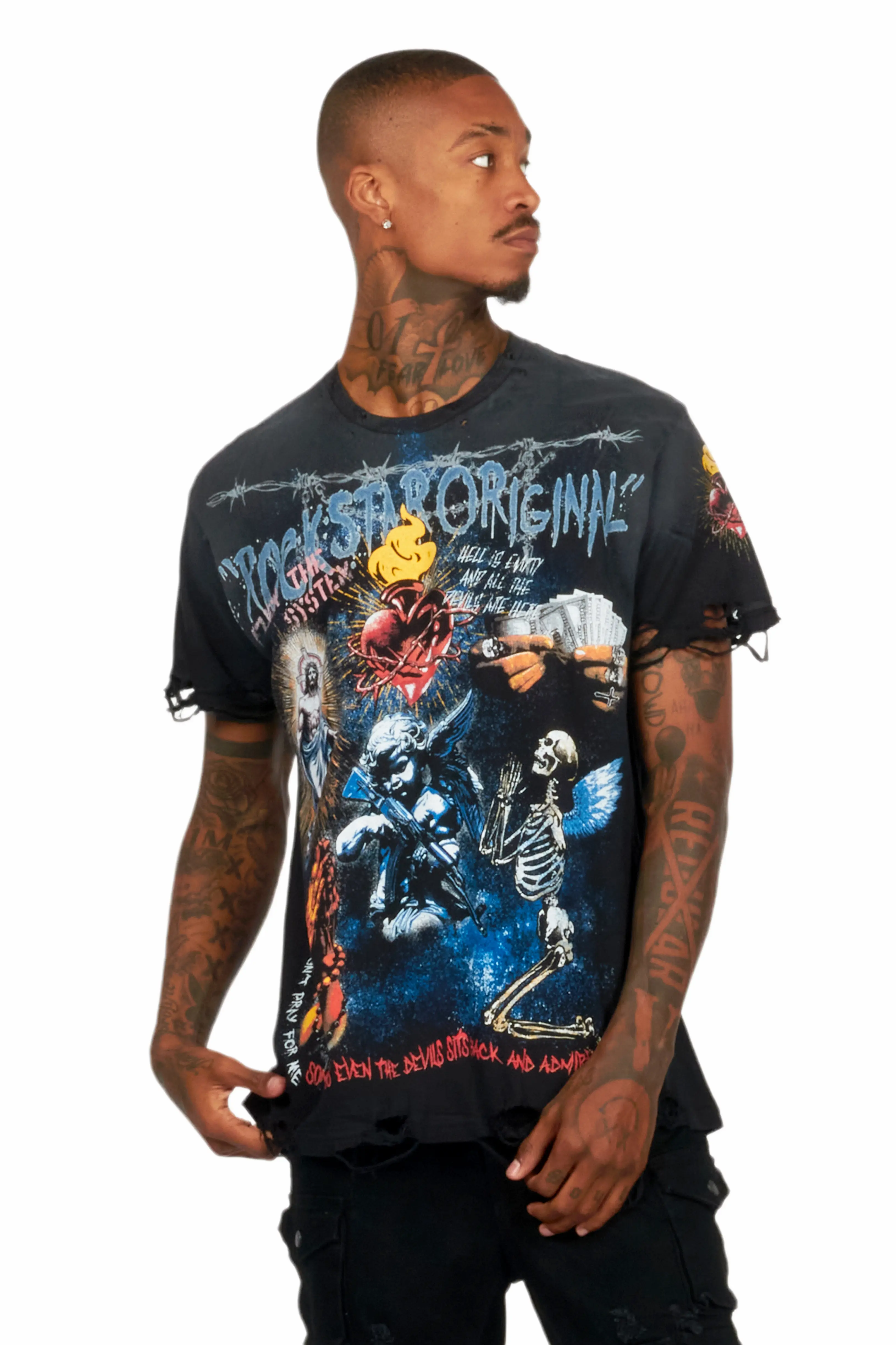 Innis Black Graphic T-Shirt - Image 2