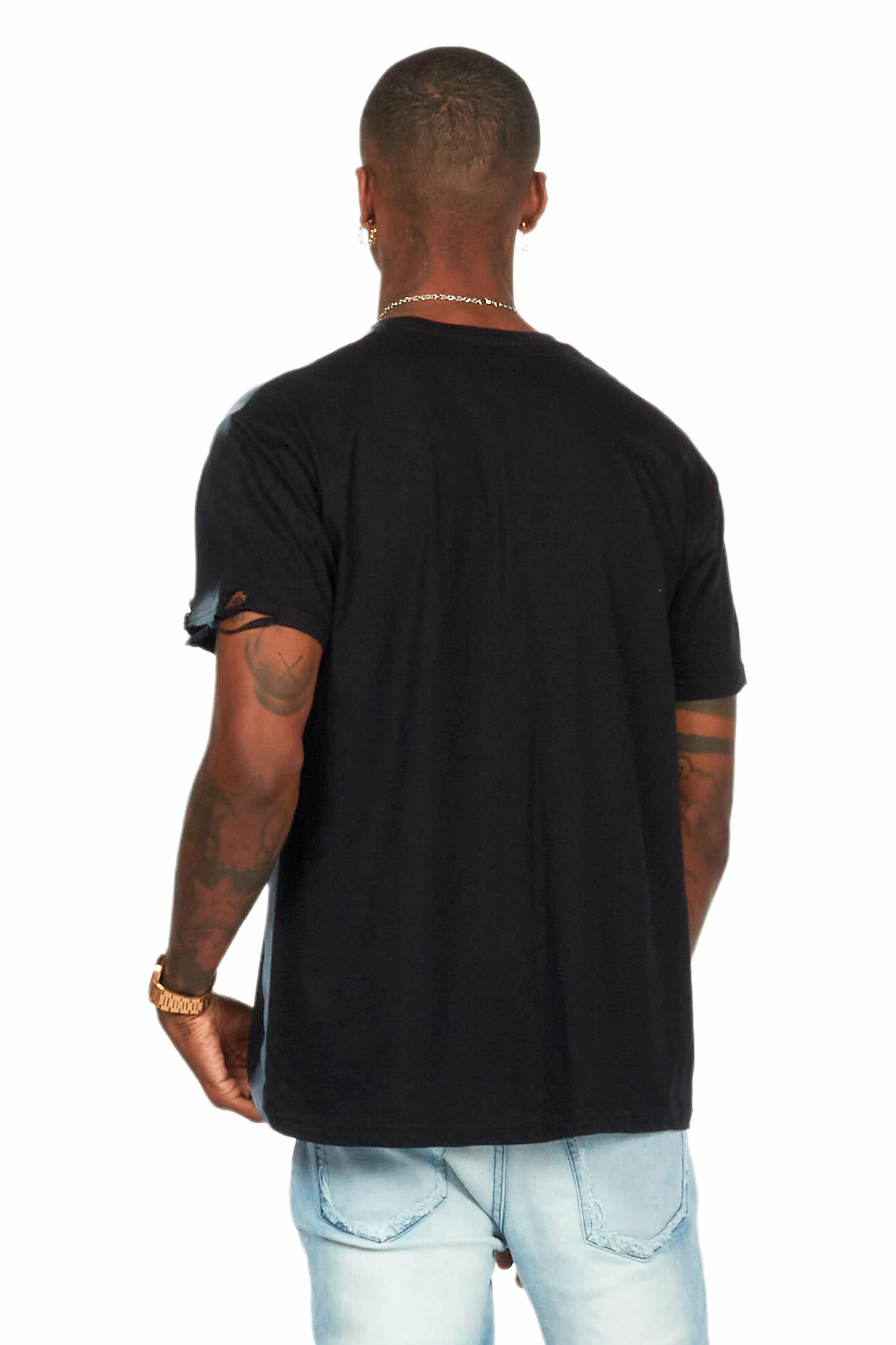 Katz Black Oversized Graphic T-Shirt - Image 4