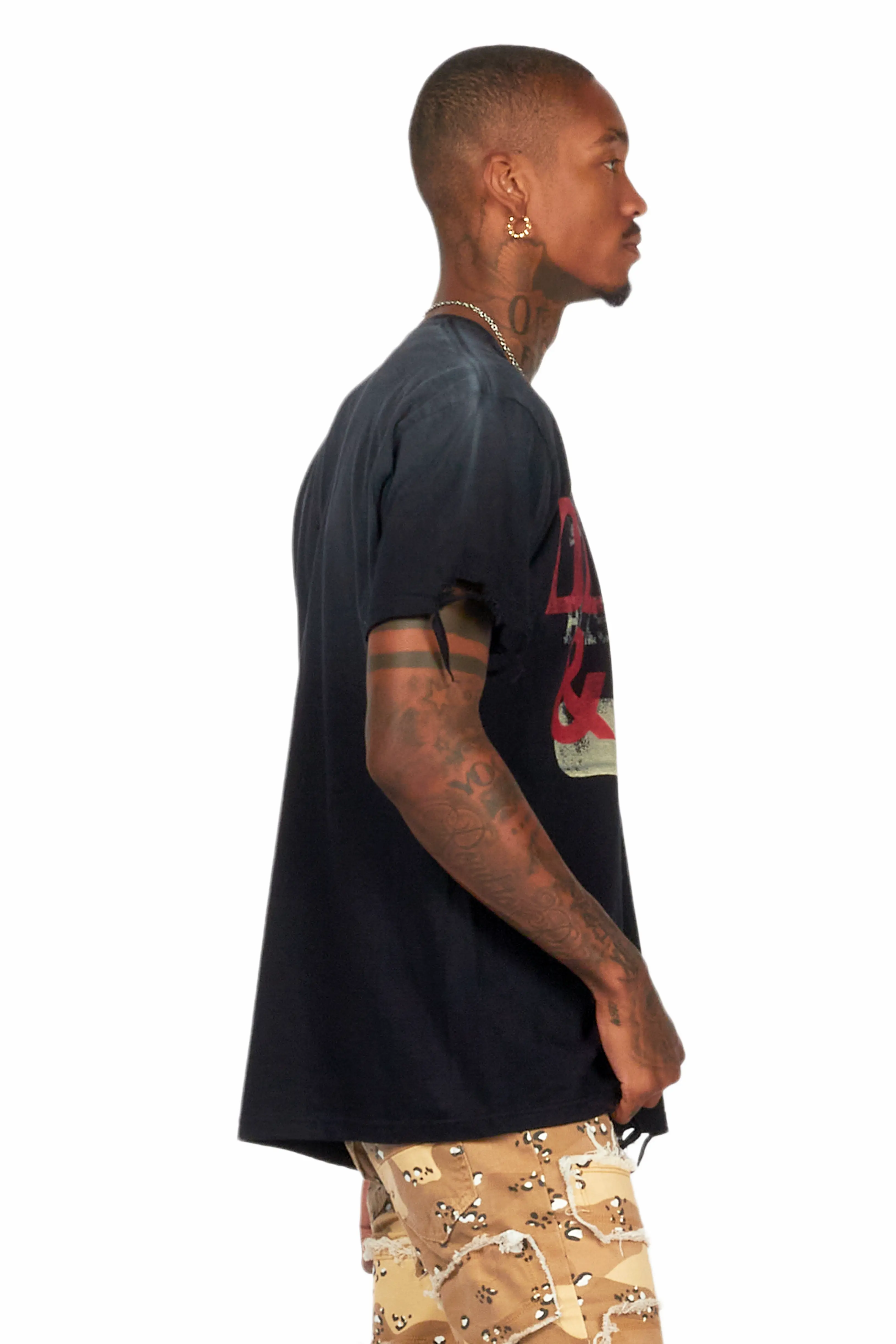 Magar Black Oversized Graphic T-Shirt - Image 3