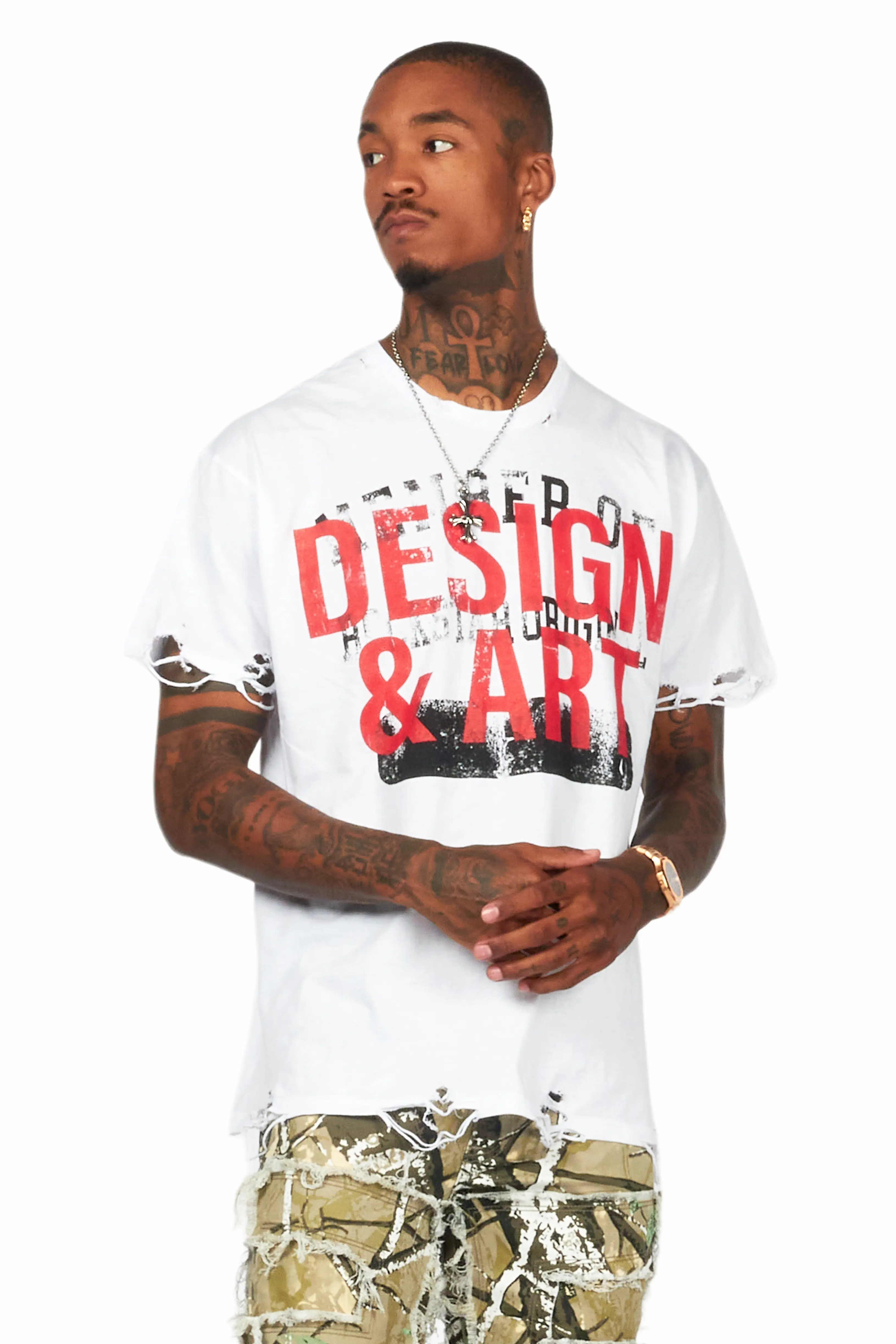 Magar White Oversized Graphic T-Shirt - Image 3