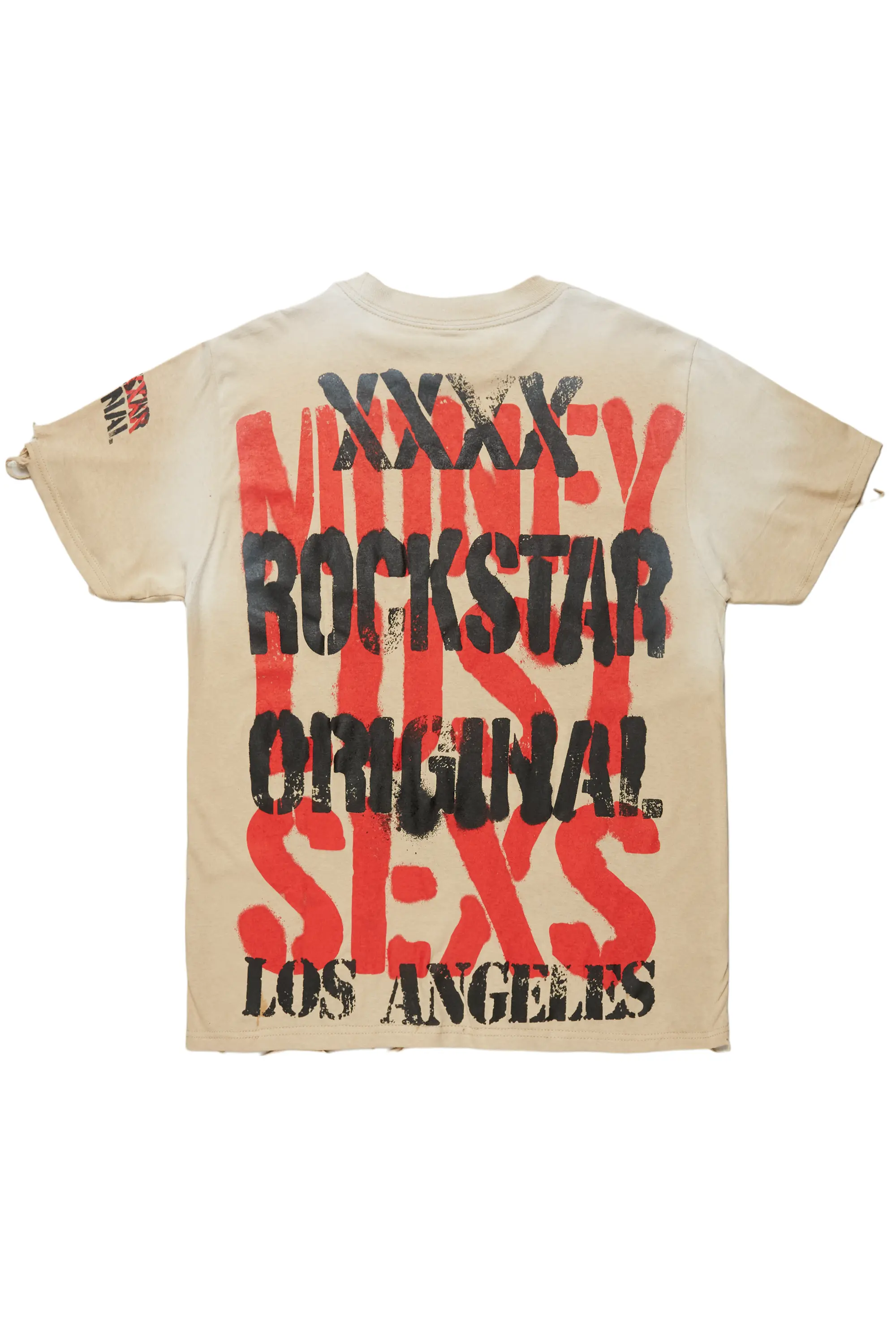 Omer Beige Oversized Graphic T-Shirt - Image 6